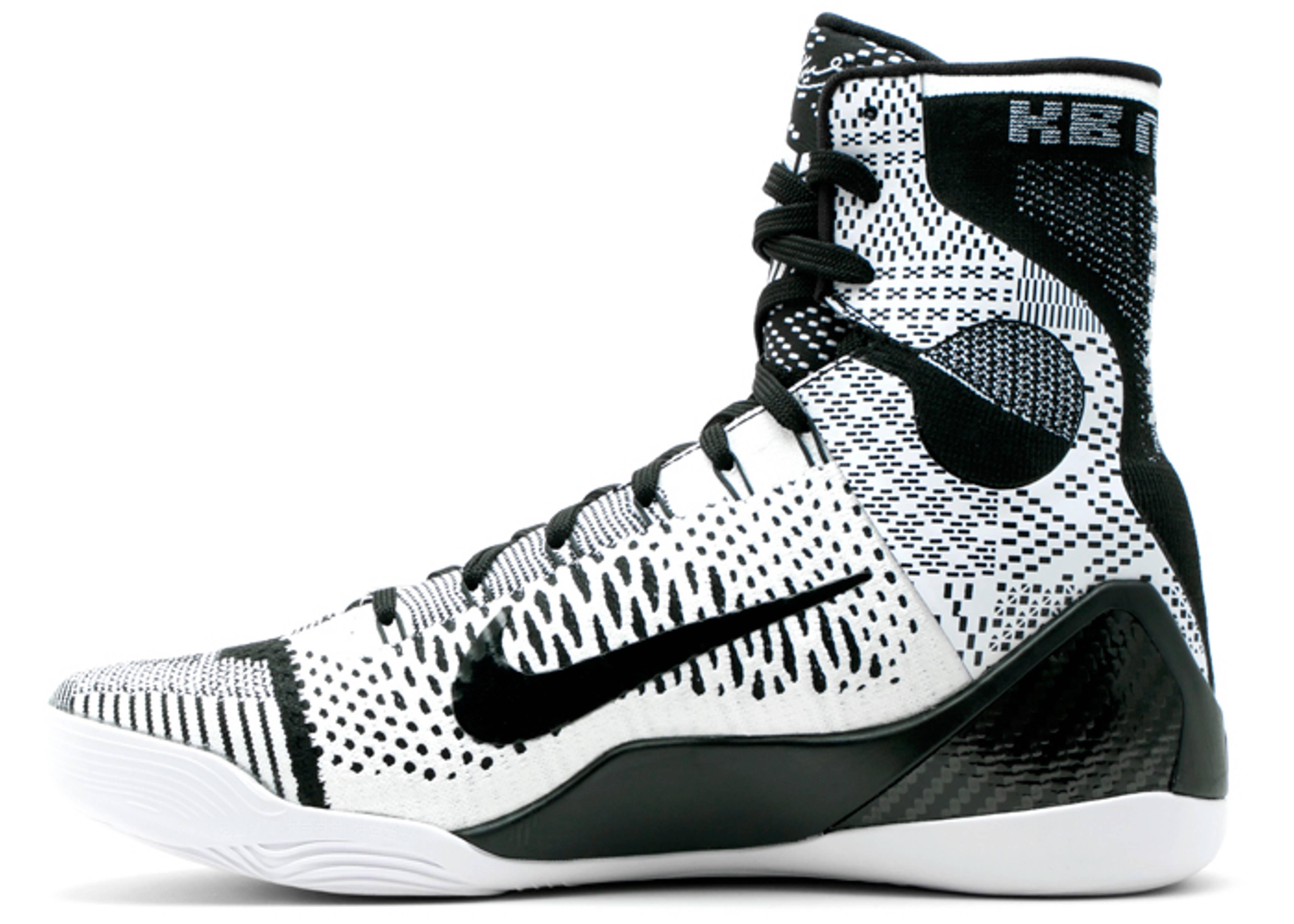 kobe 9 elite black and white