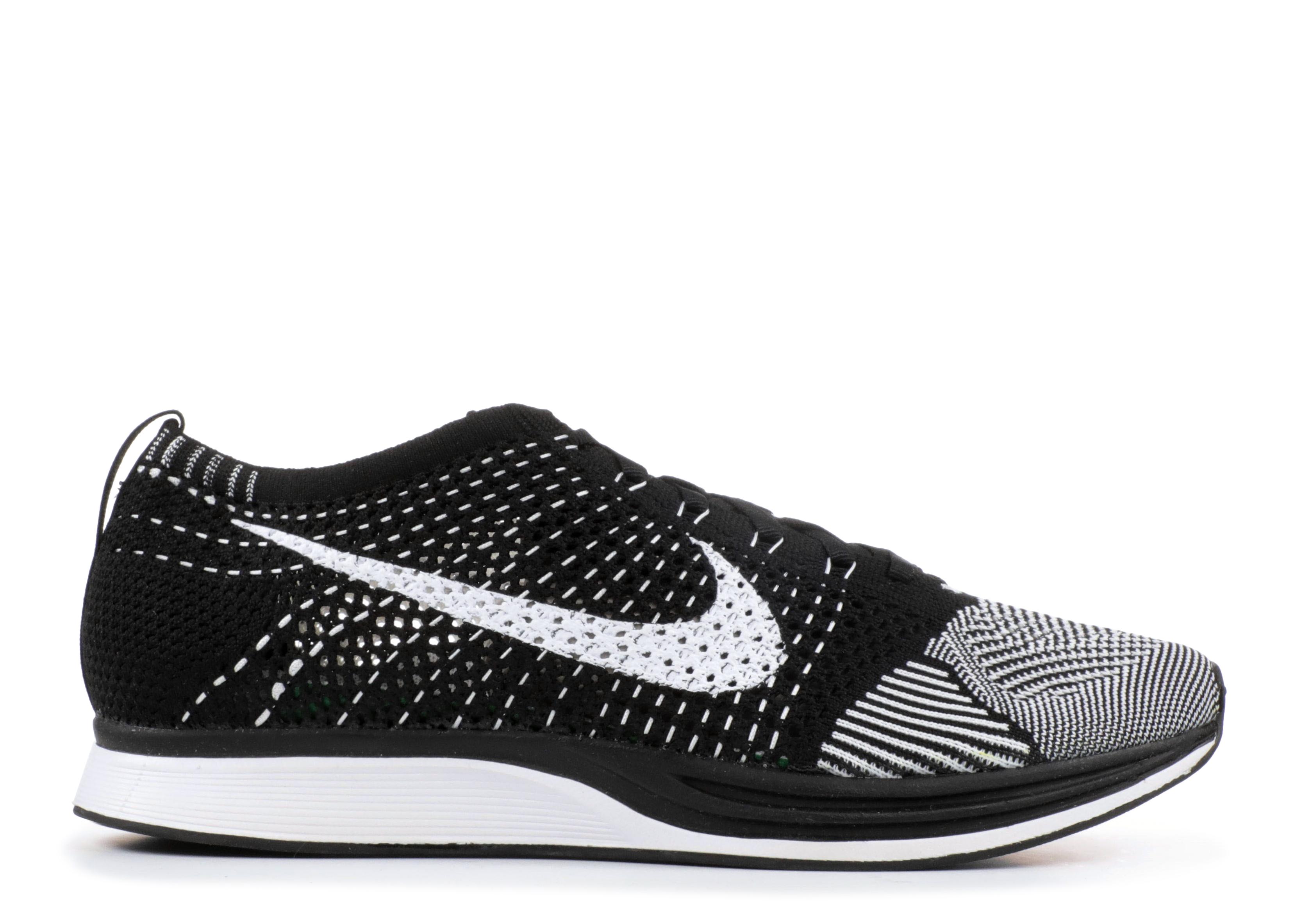 flyknit racer black white