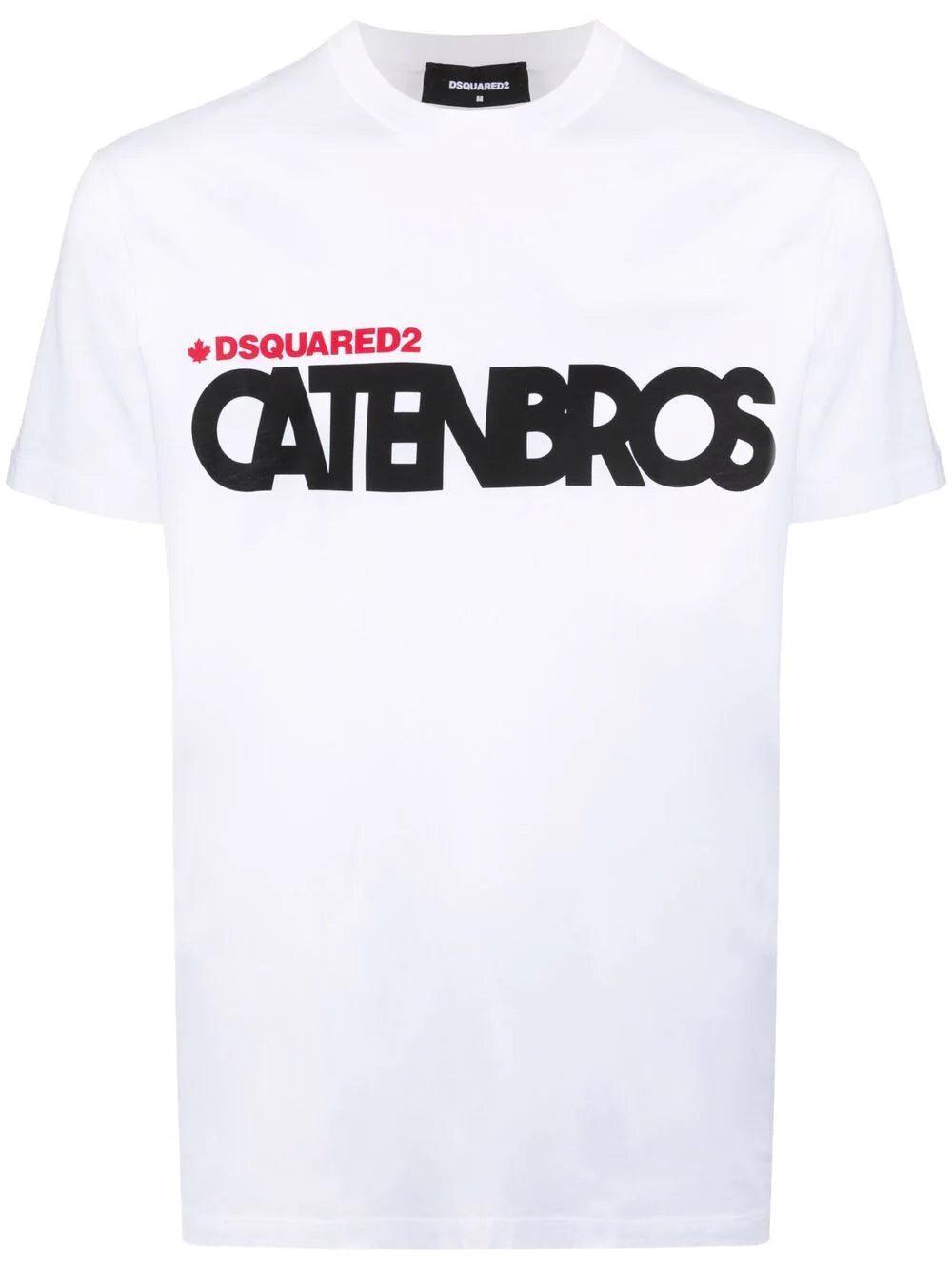 DSquared² Caten Bros Print T-shirt in White for Men | Lyst