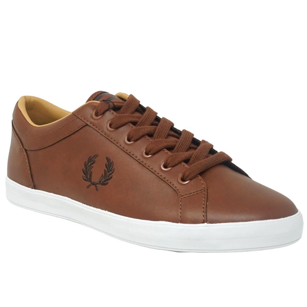 Fred Perry Baseline Leather Tan Trainers in Brown for Men | Lyst