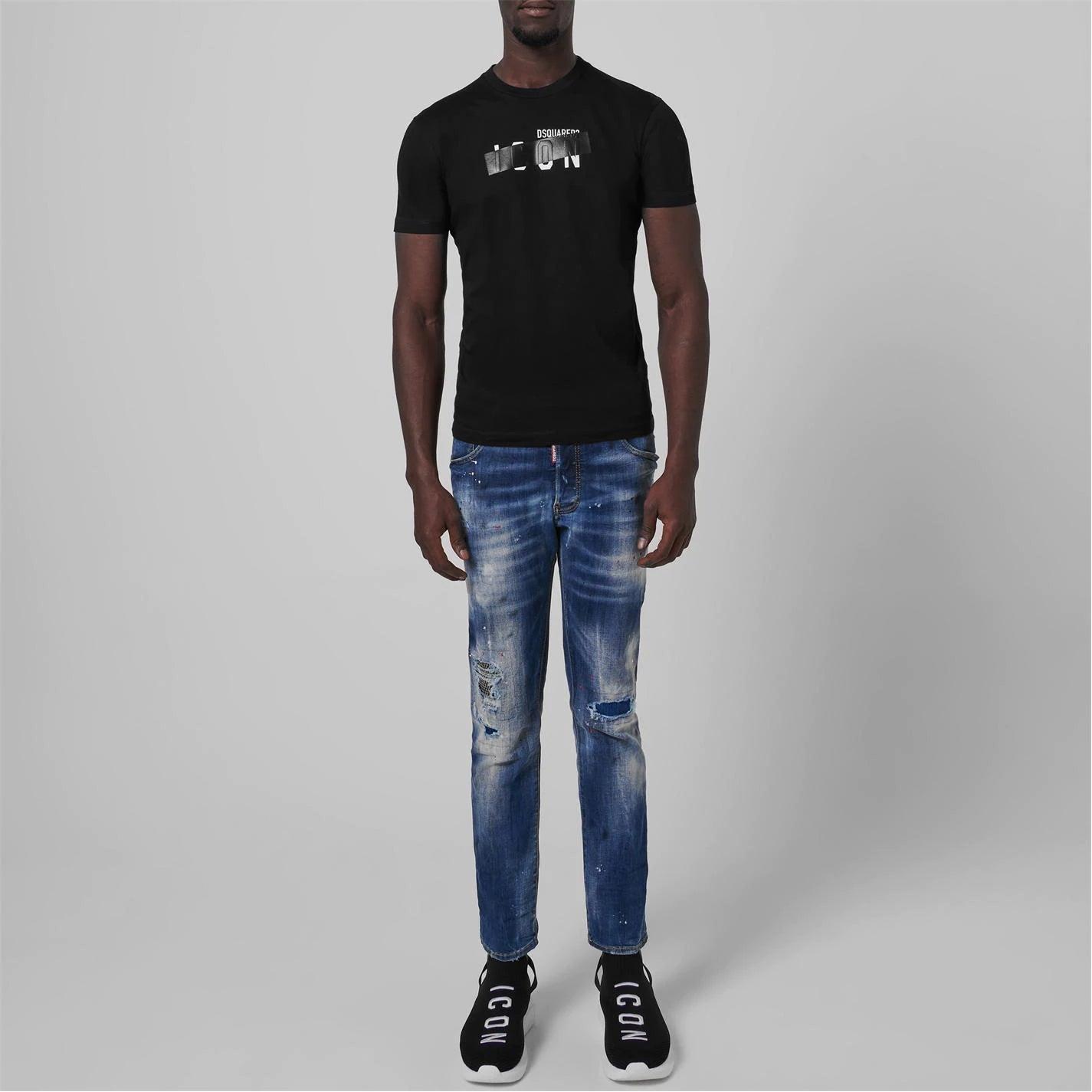 DSquared² Icon Black Tape T-shirt for Men | Lyst