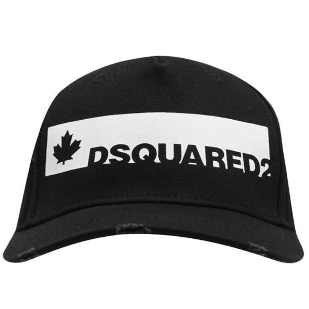 DSquared² Block Logo Black Cap for Men | Lyst