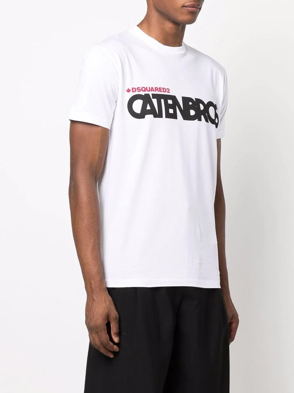 DSquared² Caten Bros Print T-shirt in White for Men | Lyst