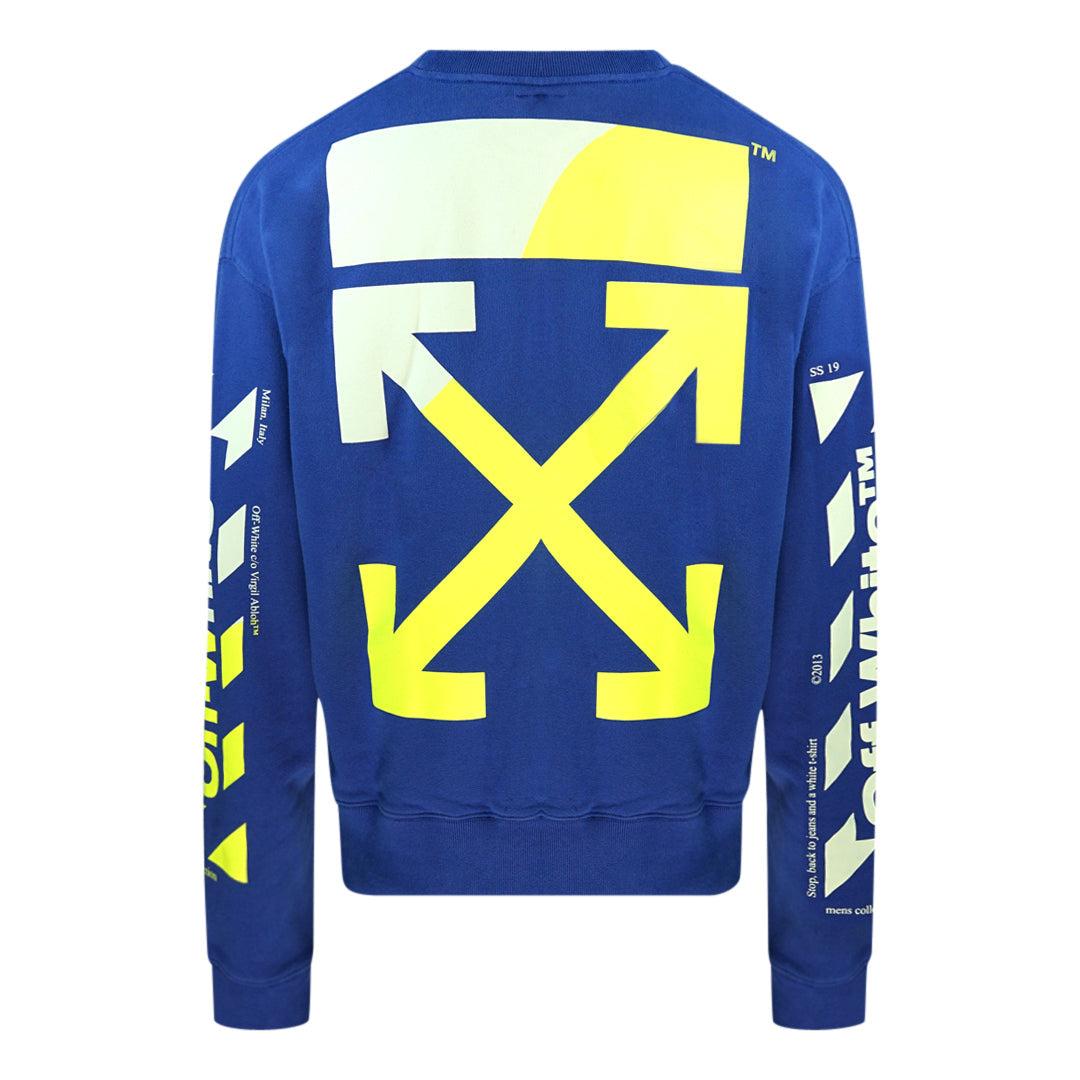 Off-White Diagonal Split Logo Blue Sweatshirt M