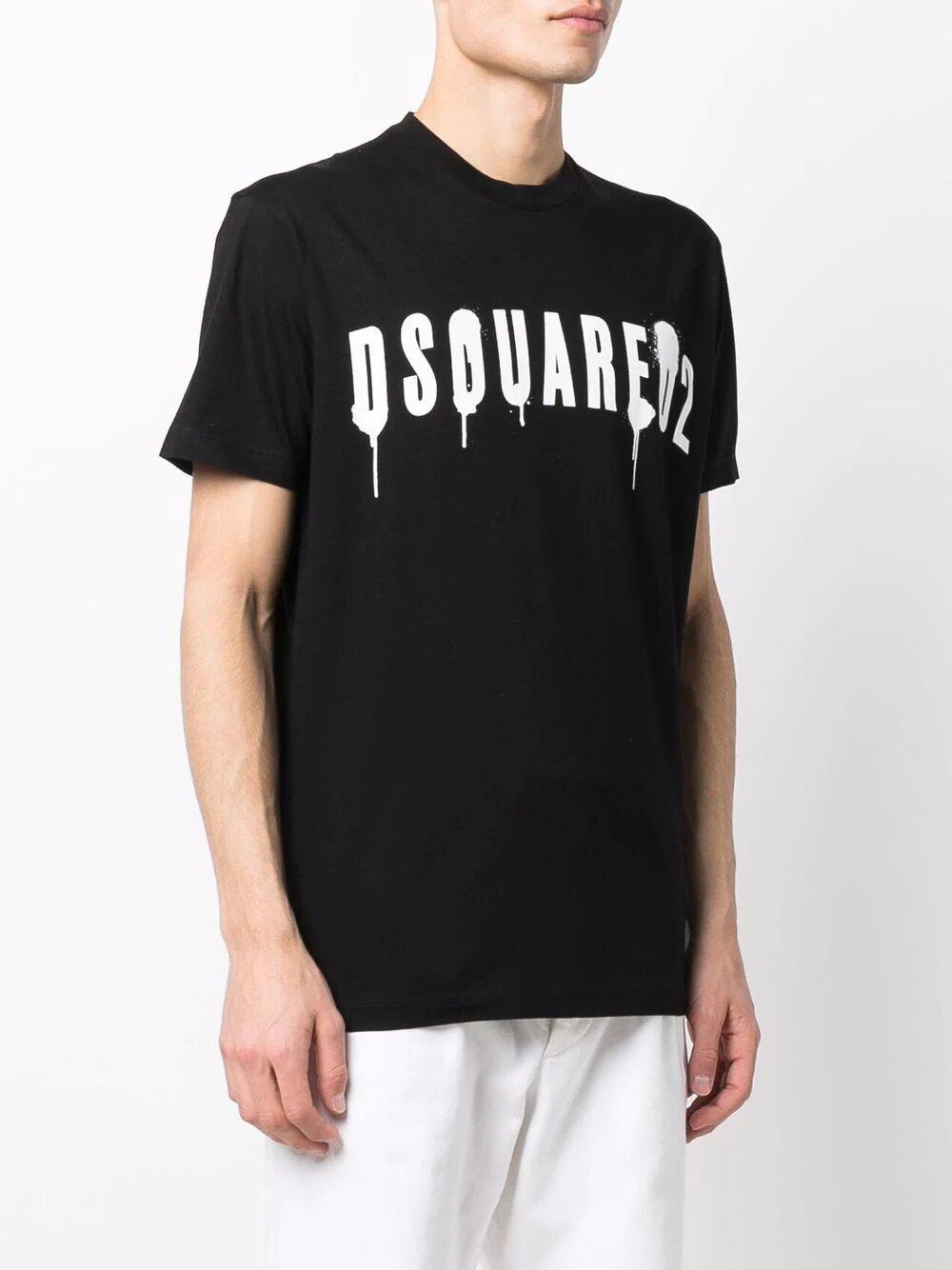 DSquared² Graffiti-print Paint Cotton T-shirt in Black for Men | Lyst