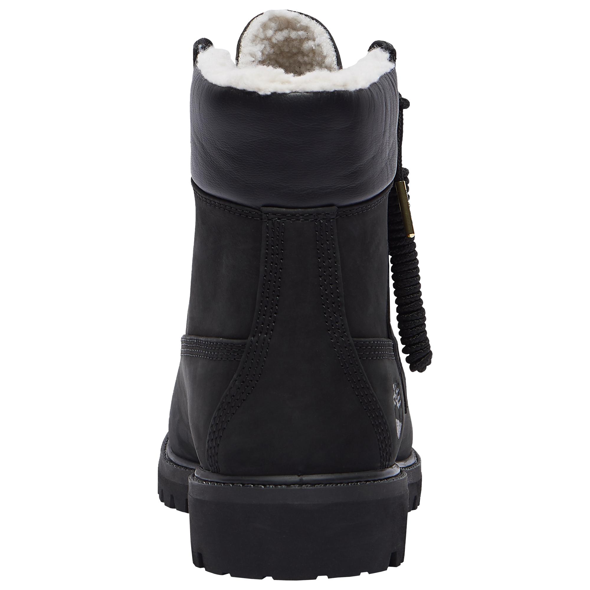 timberland black shearling boots