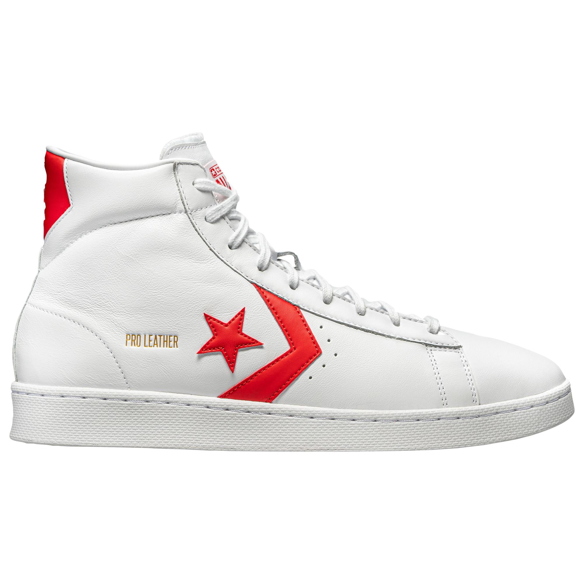 Converse Pro Leather Mid - Basketball Shoes in White/Red (White) for ...