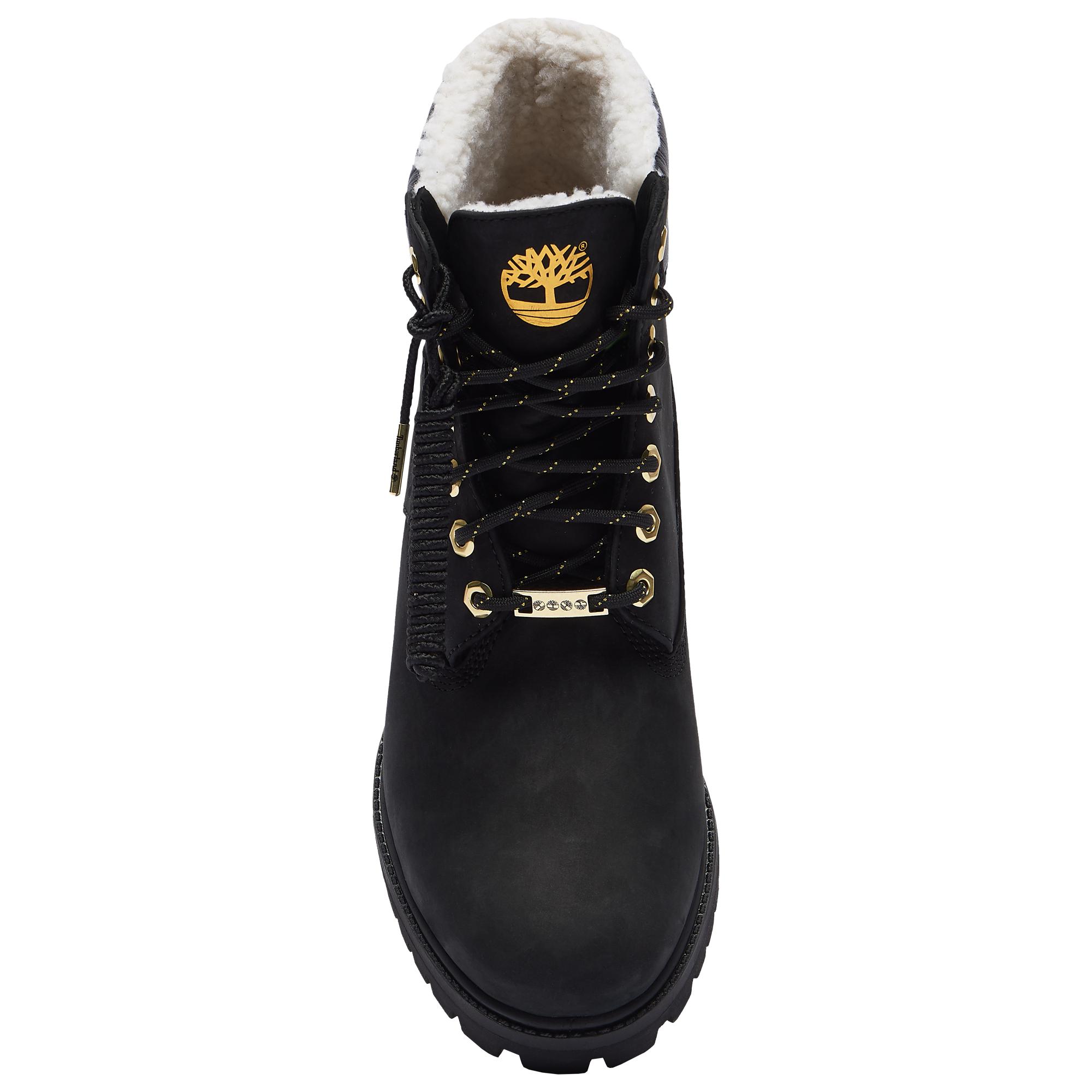 timberland black shearling boots