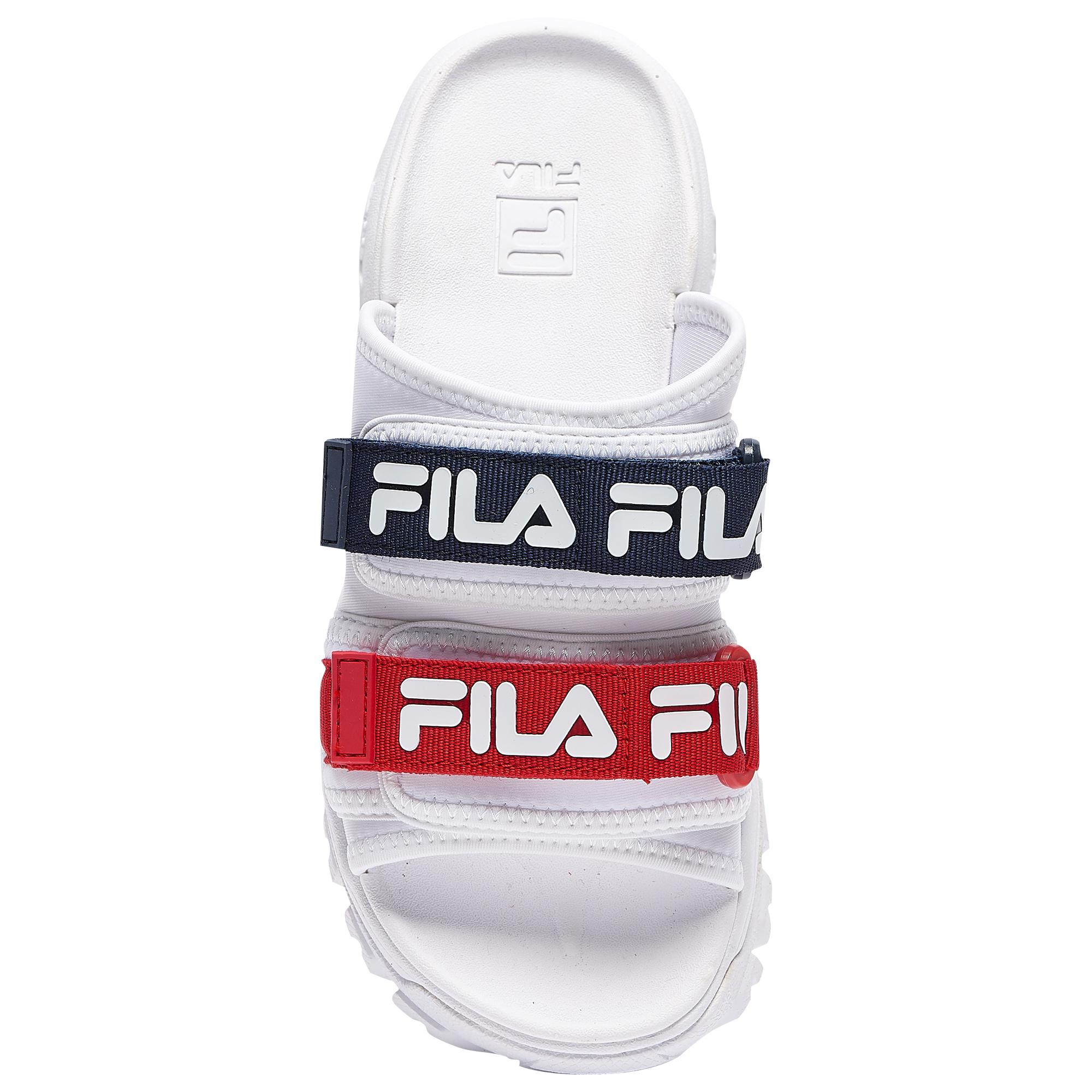 Fila Synthetic Outdoor Slide in White 