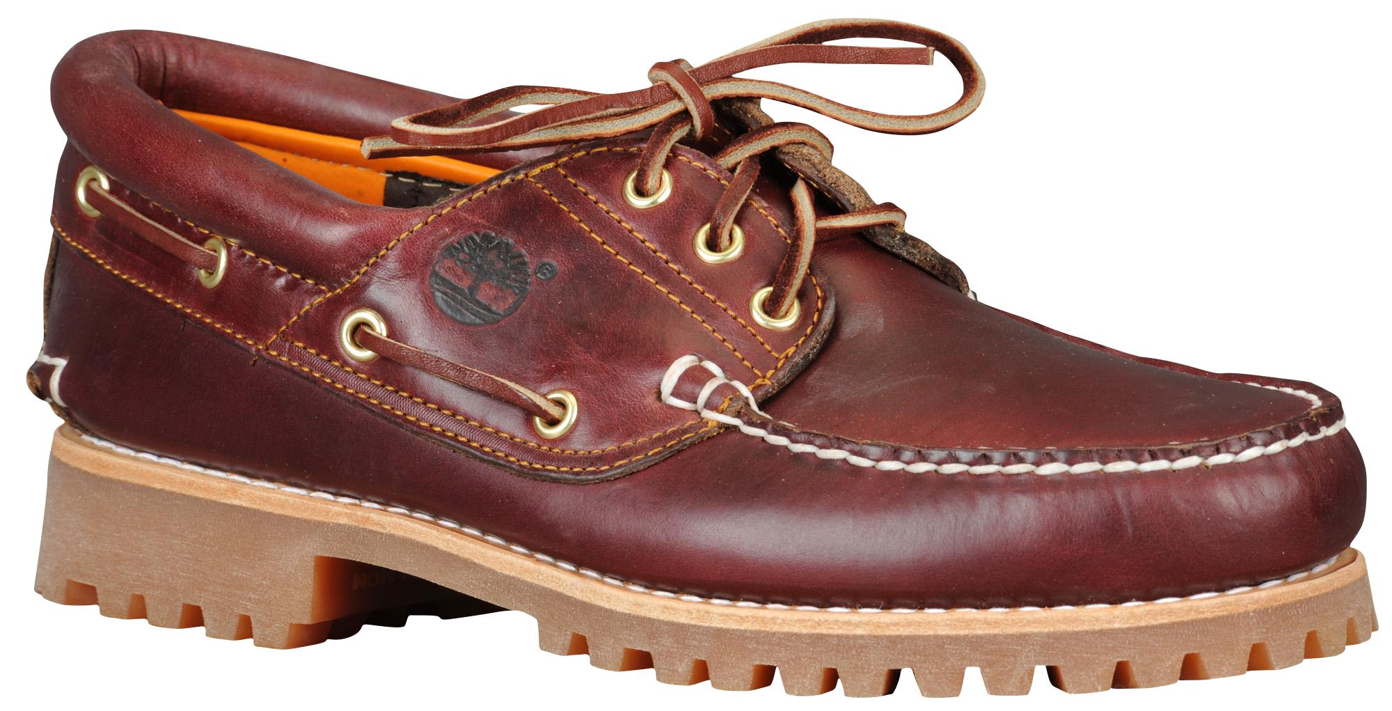 Timberland Leather 3 Eye Boat Shoes in Burgundy/Maroon (Purple 