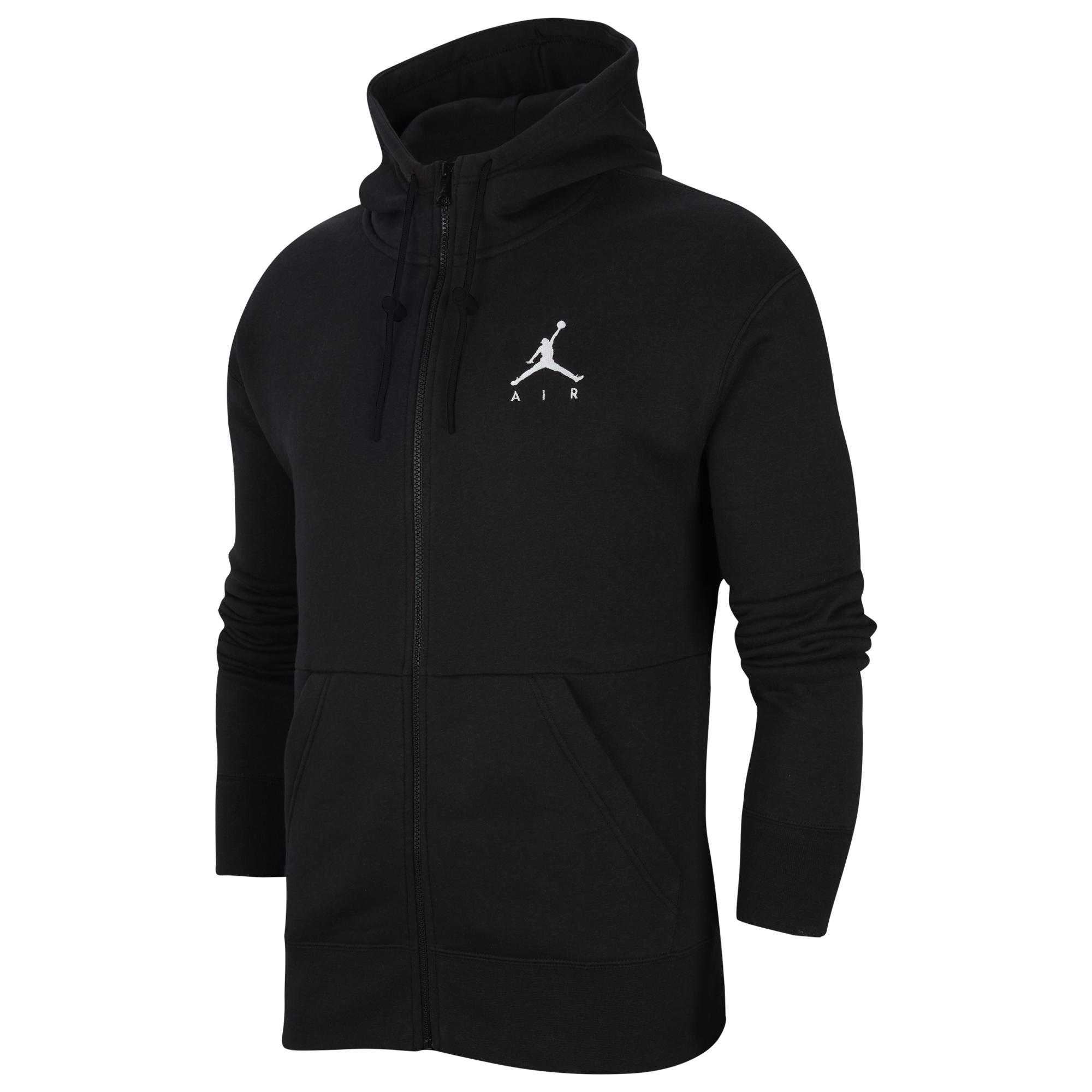 Nike Jumpman Fleece Full-zip Hoodie in Black/Black/White (Black) for ...