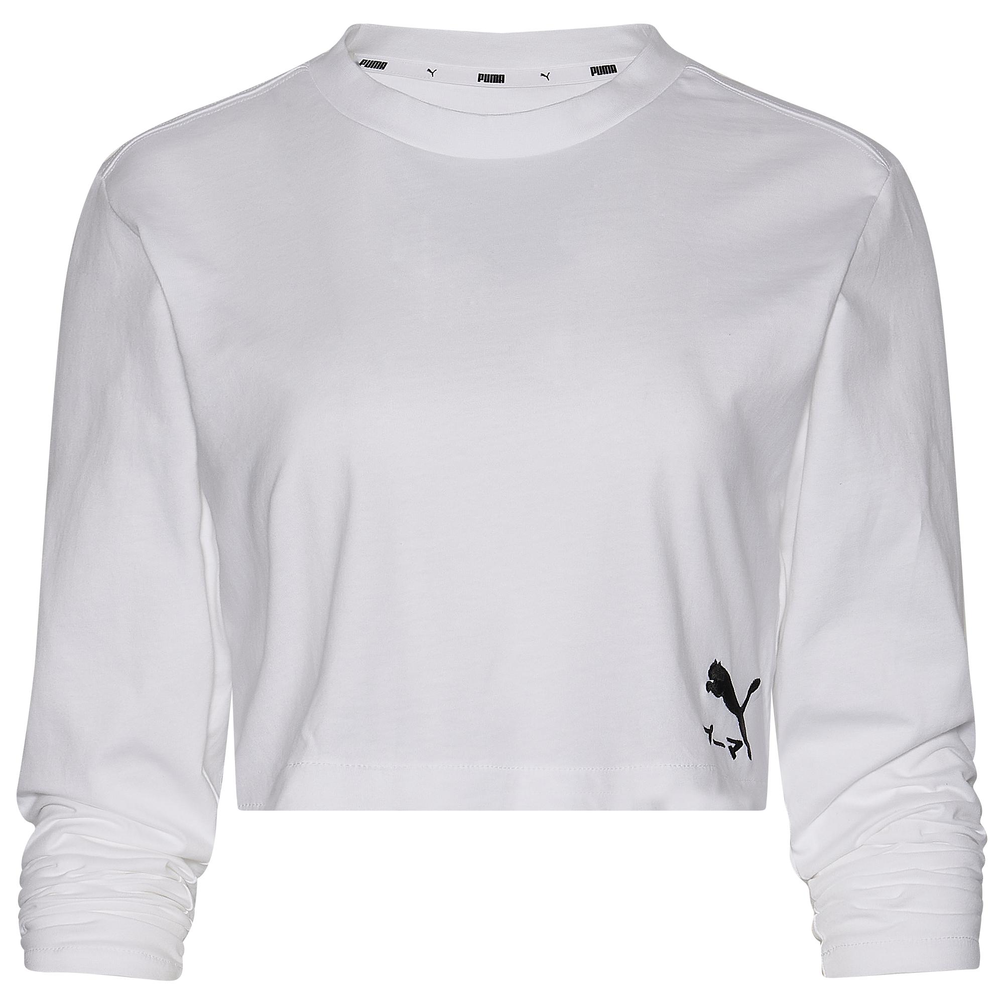 Puma Cotton Tribes Long Sleeve T Shirt In White Black White Lyst Puma Cotton Tribes Long Sleeve T Shirt In White Black White Lyst