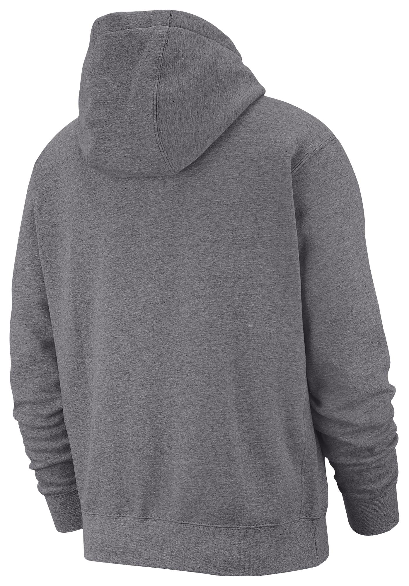 nike full zip club fleece hoodie dark grey heather