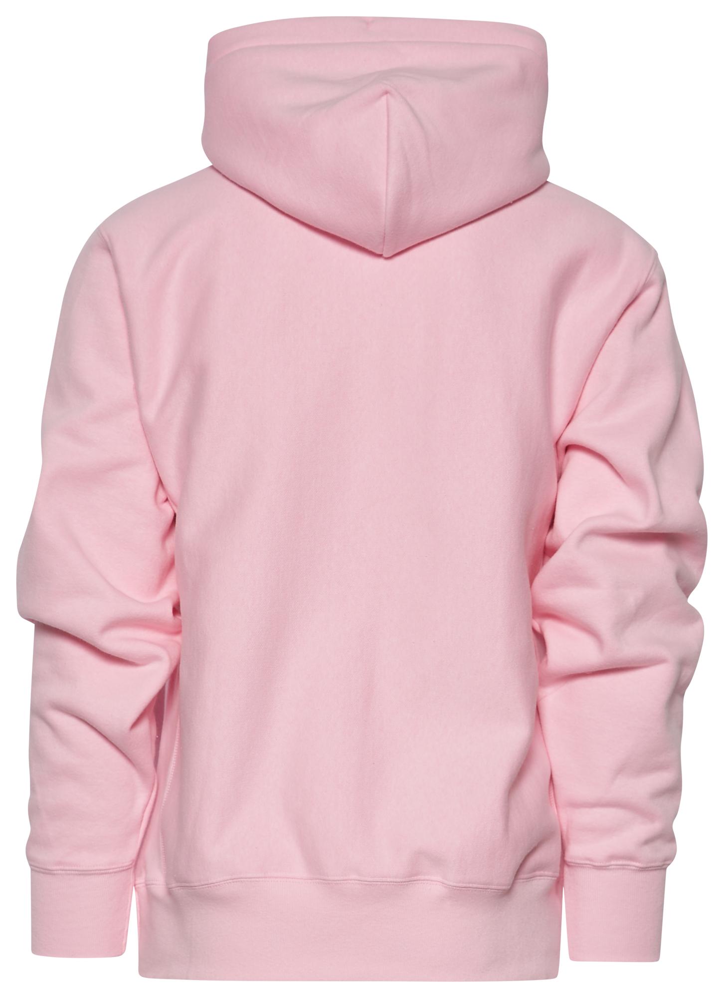 champion reverse weave small c light pink hoodie