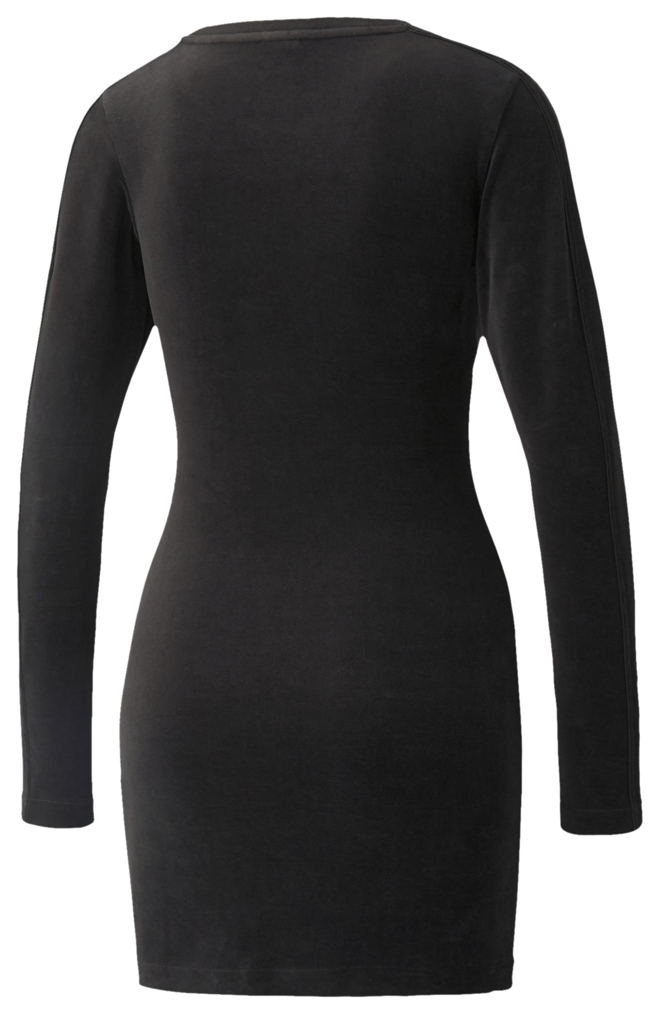 PUMA Iconic Velour Fitted Dress in Black/Black (Black) - Save 47 