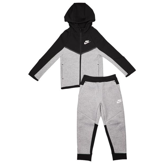 black and grey tech fleece tracksuit