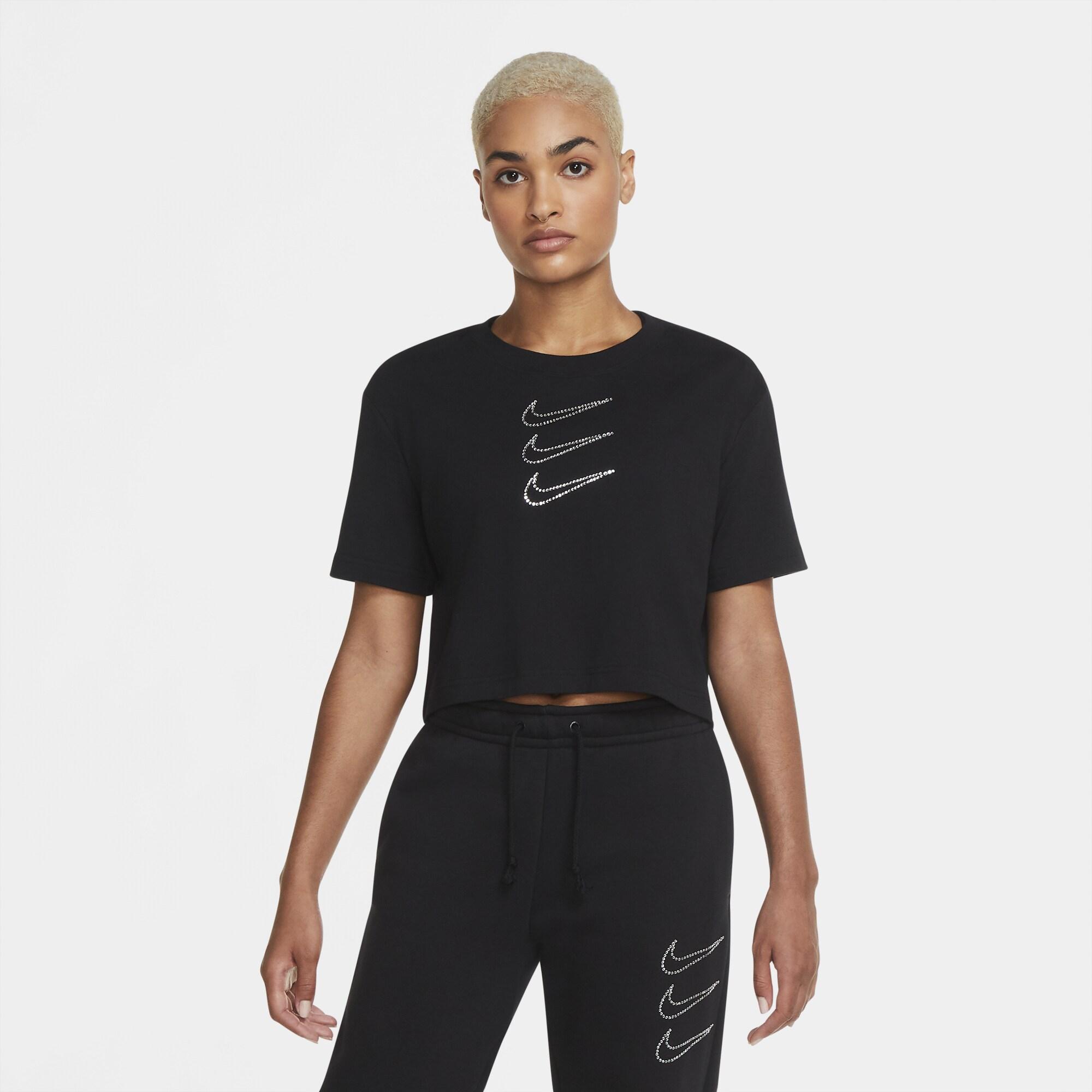 Nike Cotton Y2k 3 Crop T-shirt in Black/Black (Black) - Lyst