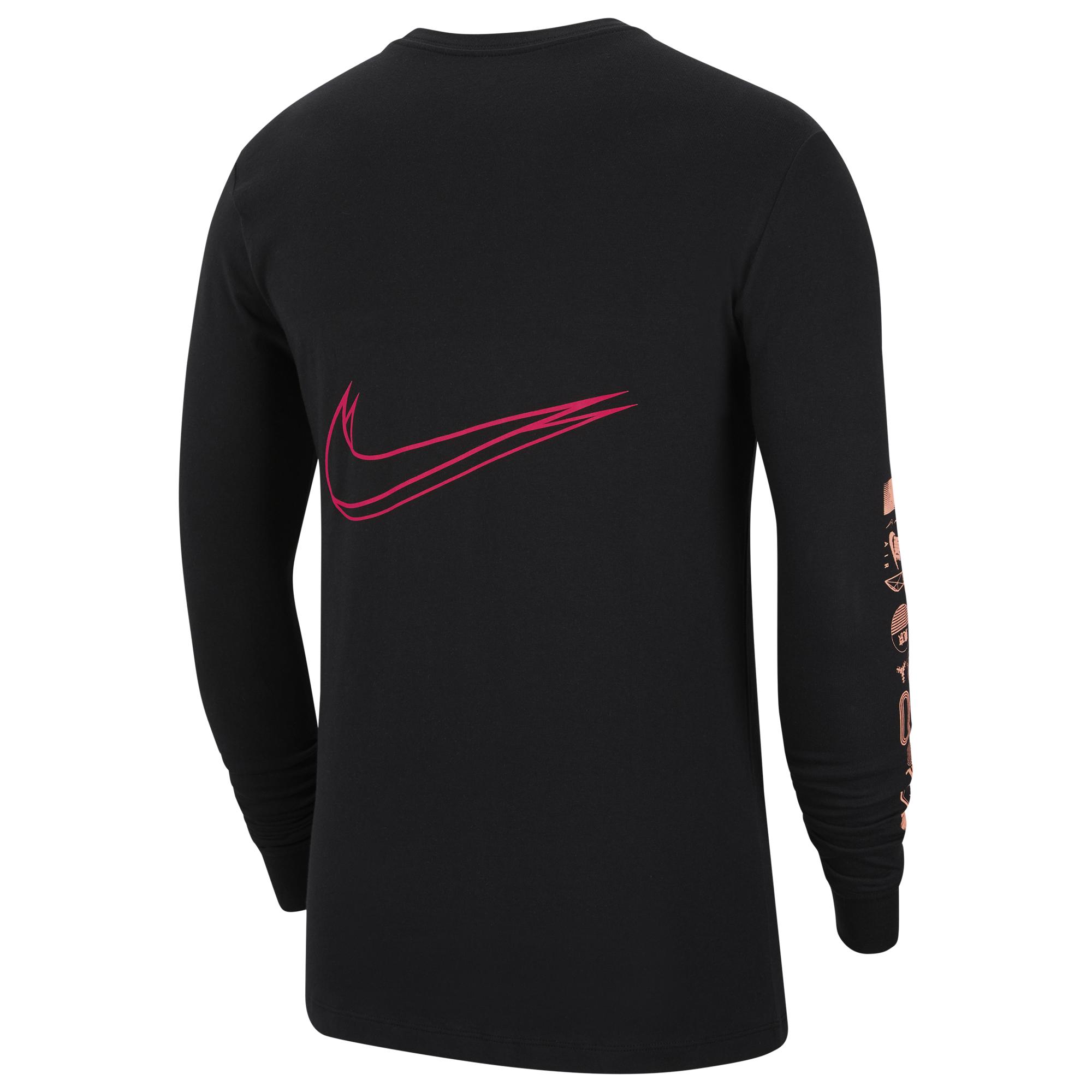 Nike Cotton Worldwide L/s T-shirt in Black/Pink (Black) for Men - Lyst