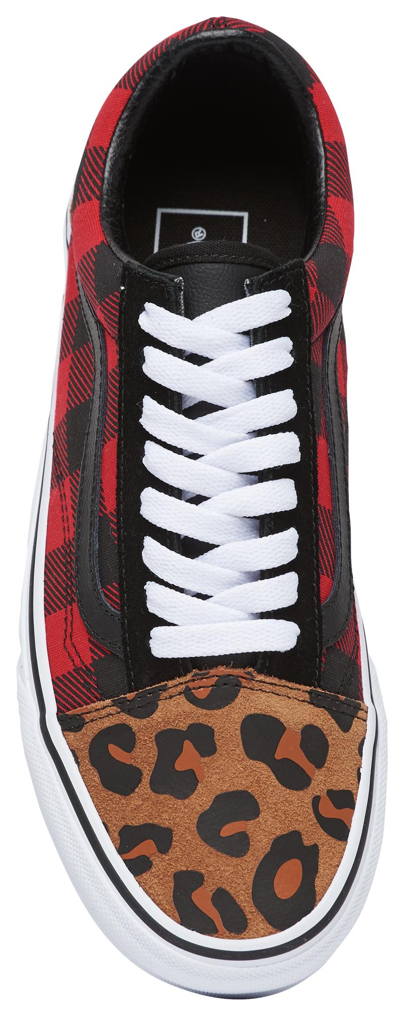 vans old skool black red leopard