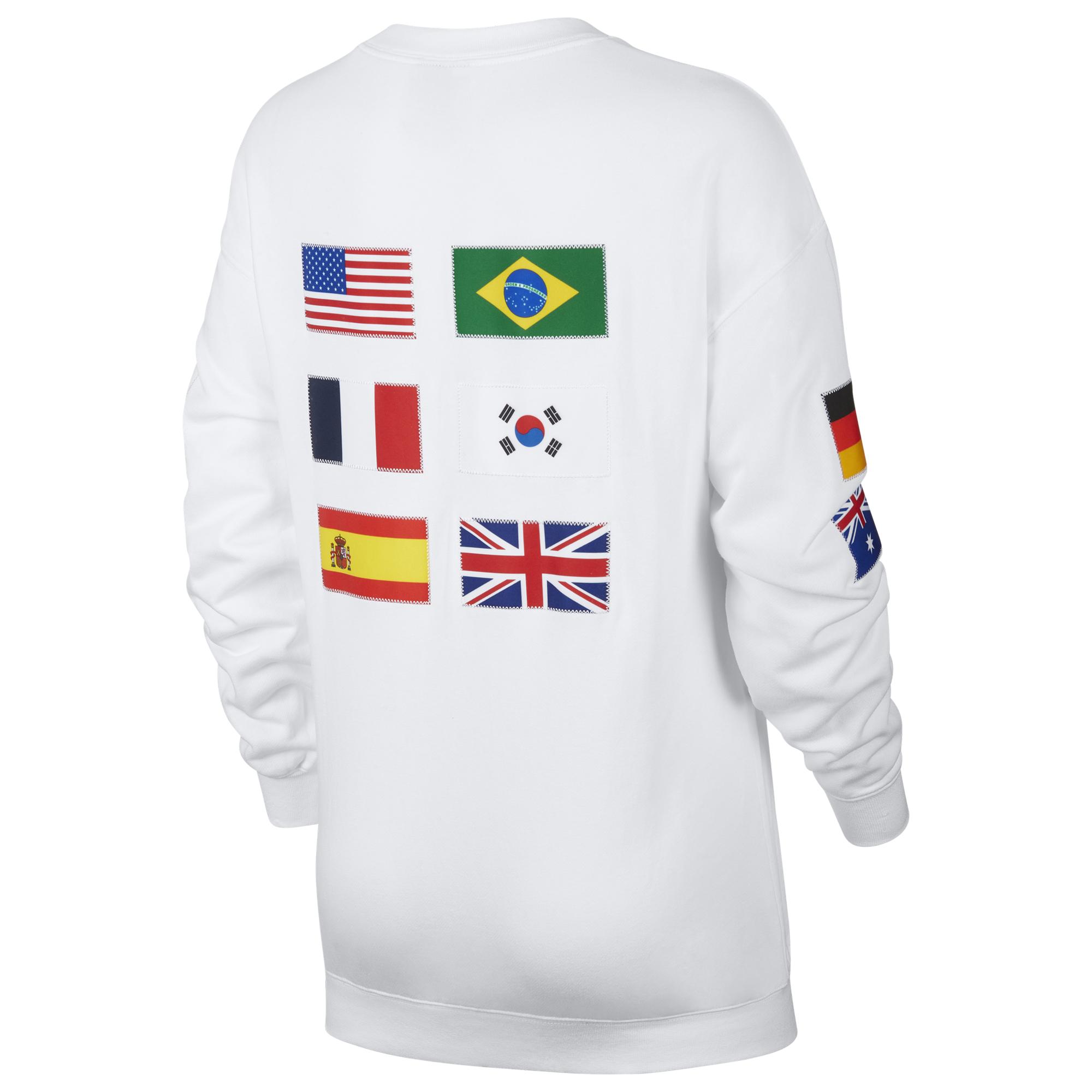 Nike Cotton Flags French Terry Crewneck Sweater in White - Lyst