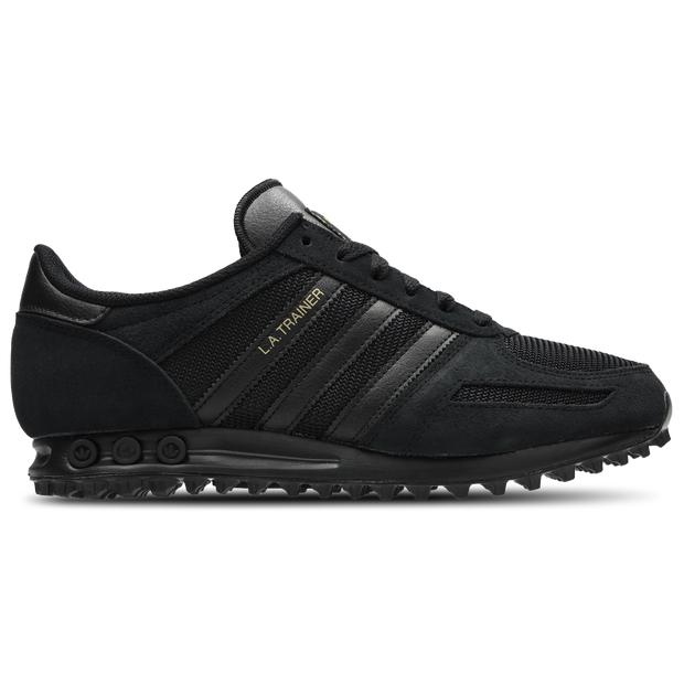 adidas black leather trainers mens