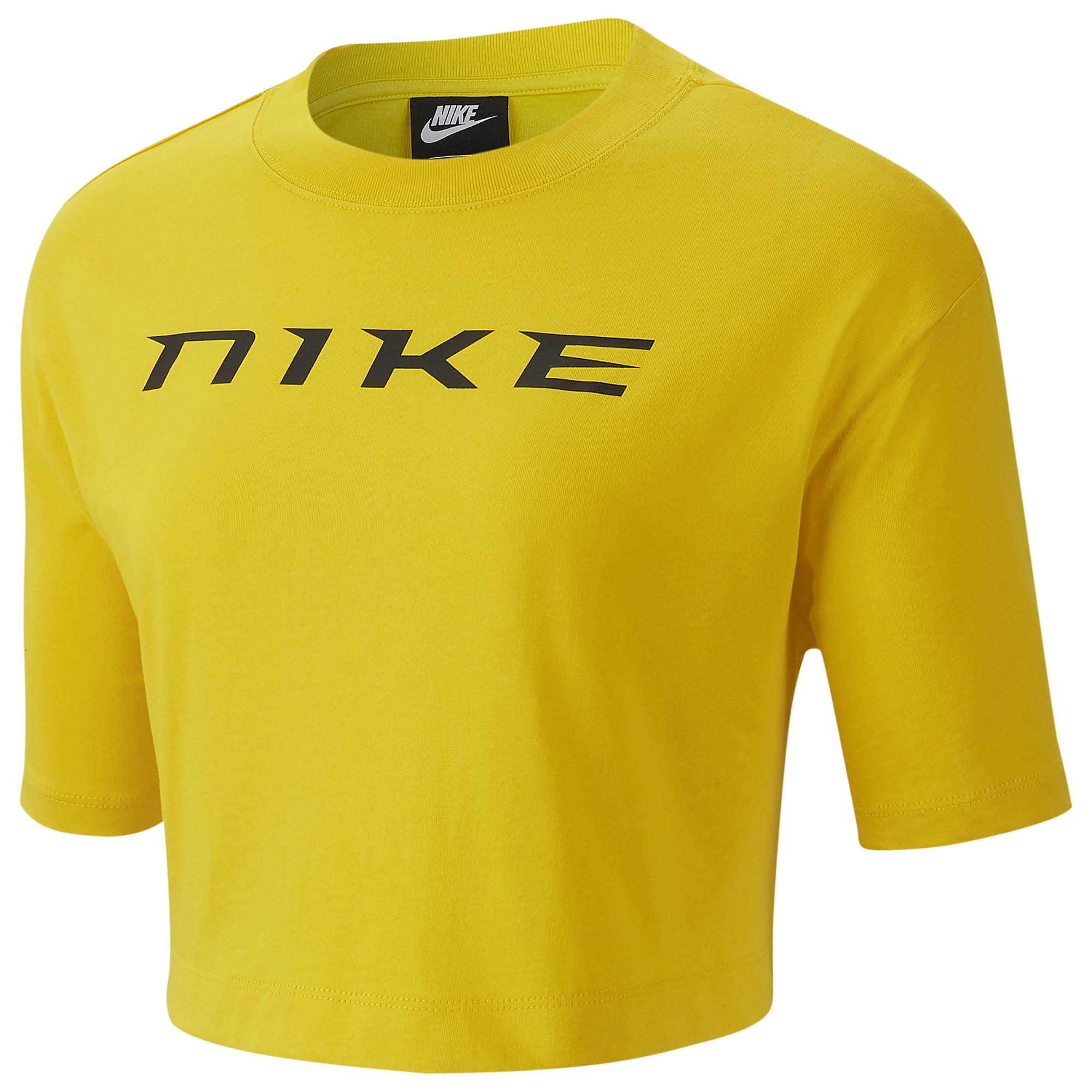 nike crop top yellow