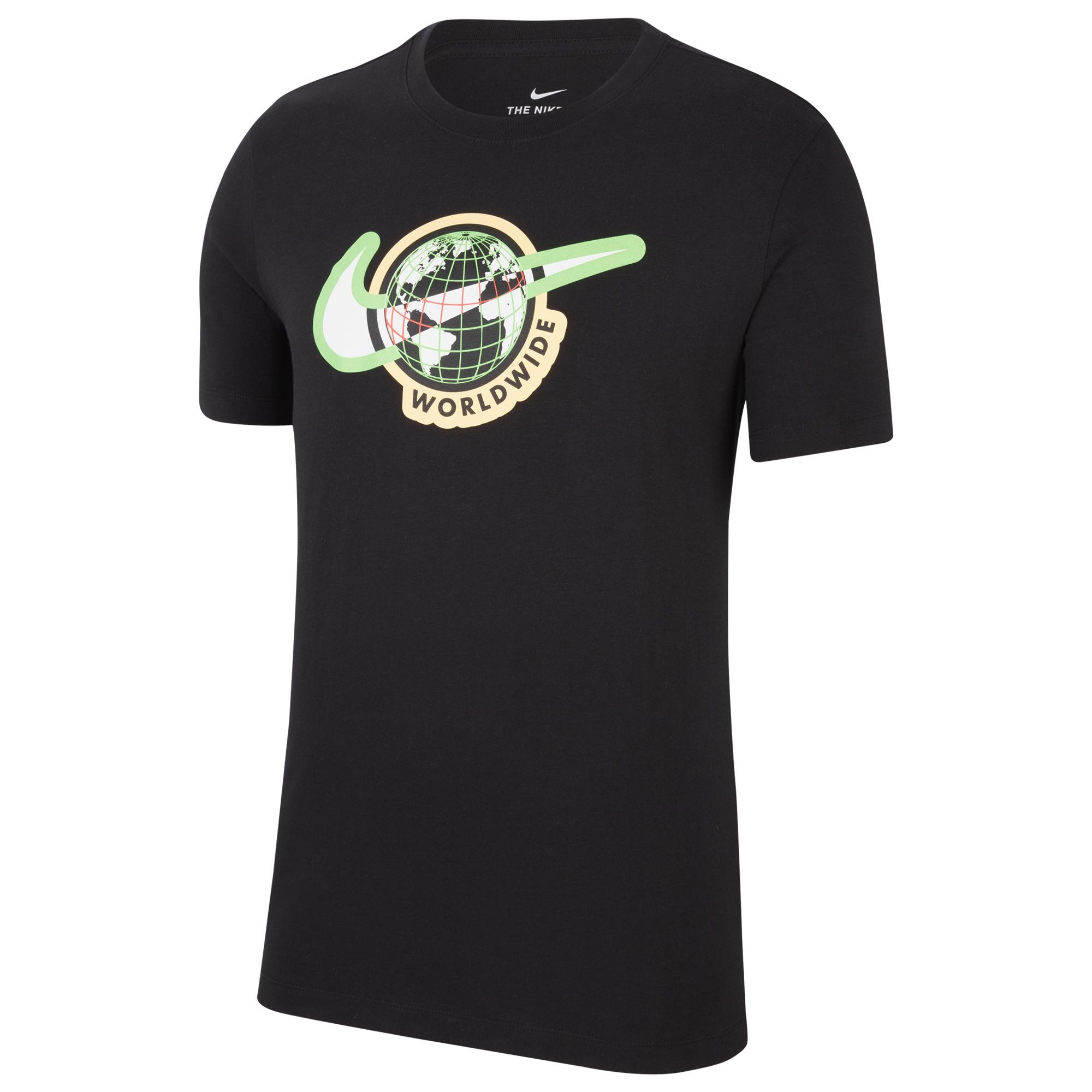Nike Cotton Worldwide Swoosh T-shirt in Black/Green (Black) for Men - Lyst