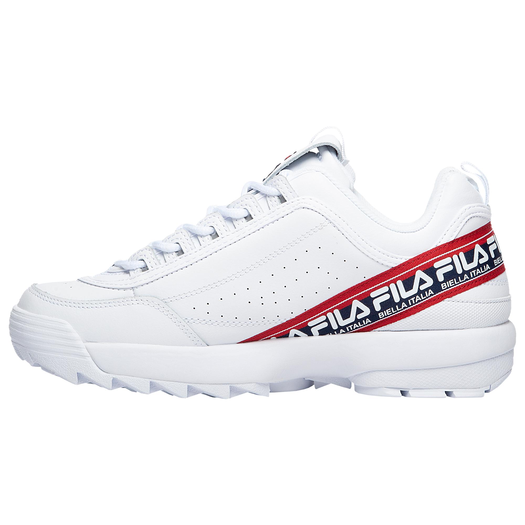 Fila Suede Disruptor Ii Italia Casual Training Shoes in White/Navy/Red (White) for Men - Lyst