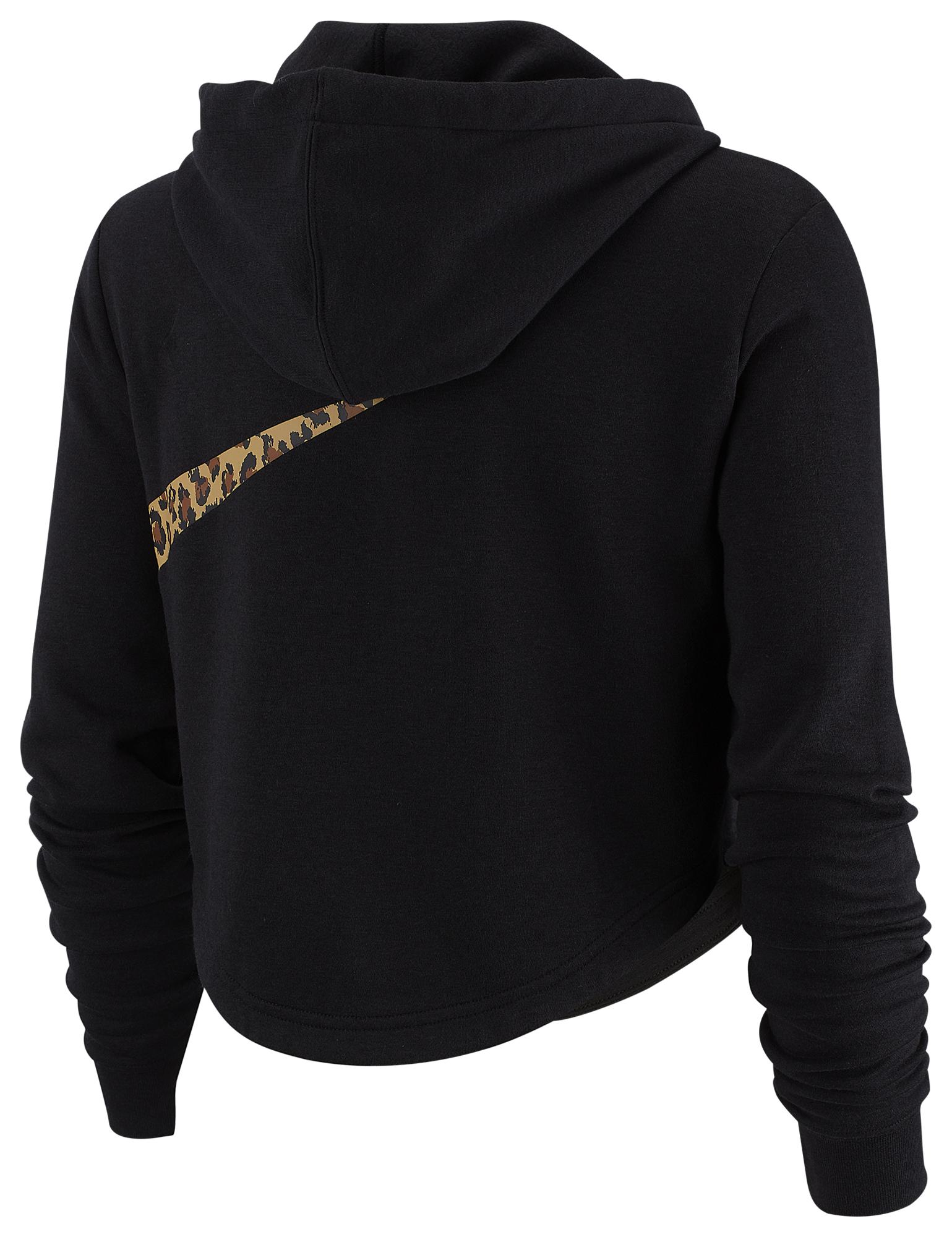 nike animal print swoosh crop hoodie red