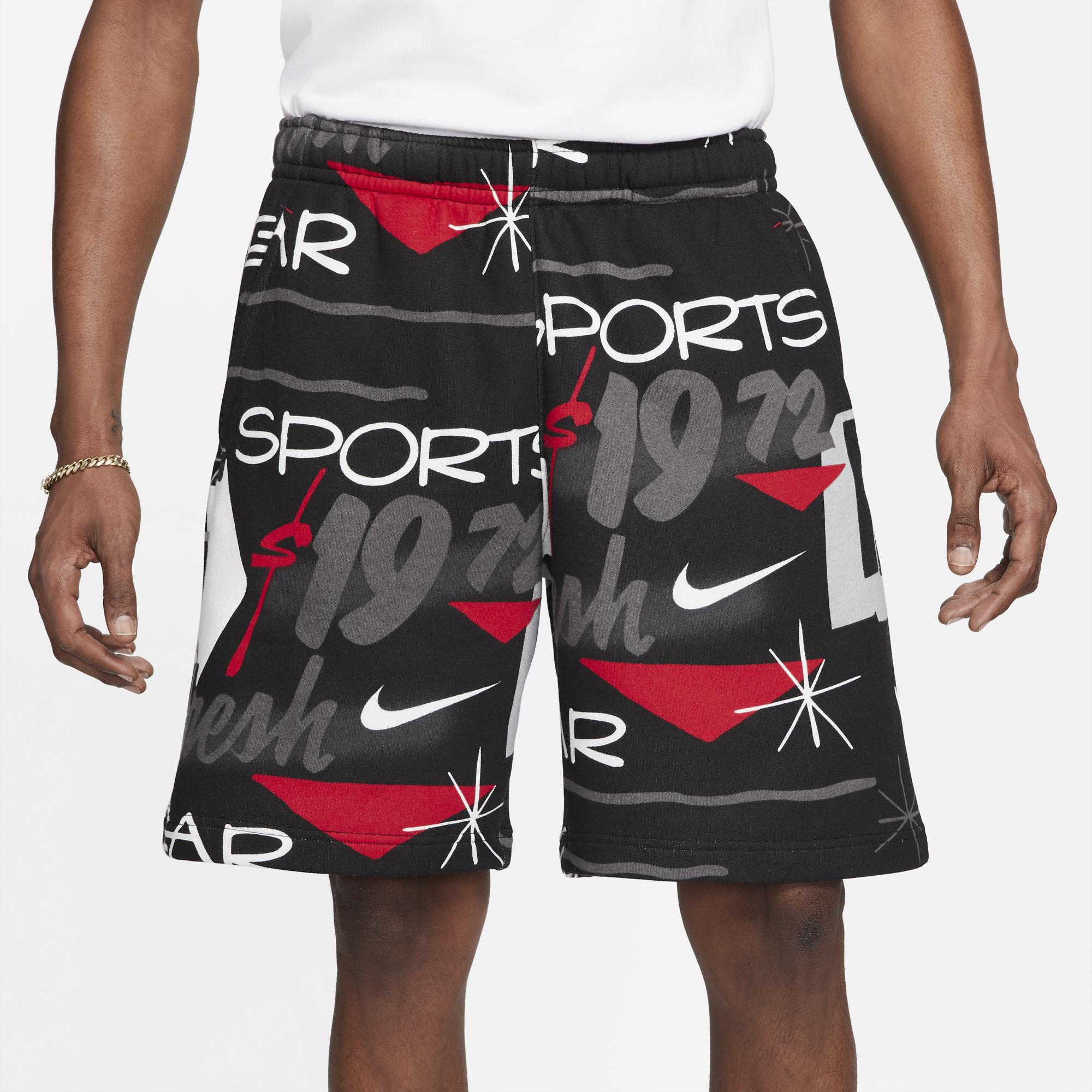 nike black red shorts