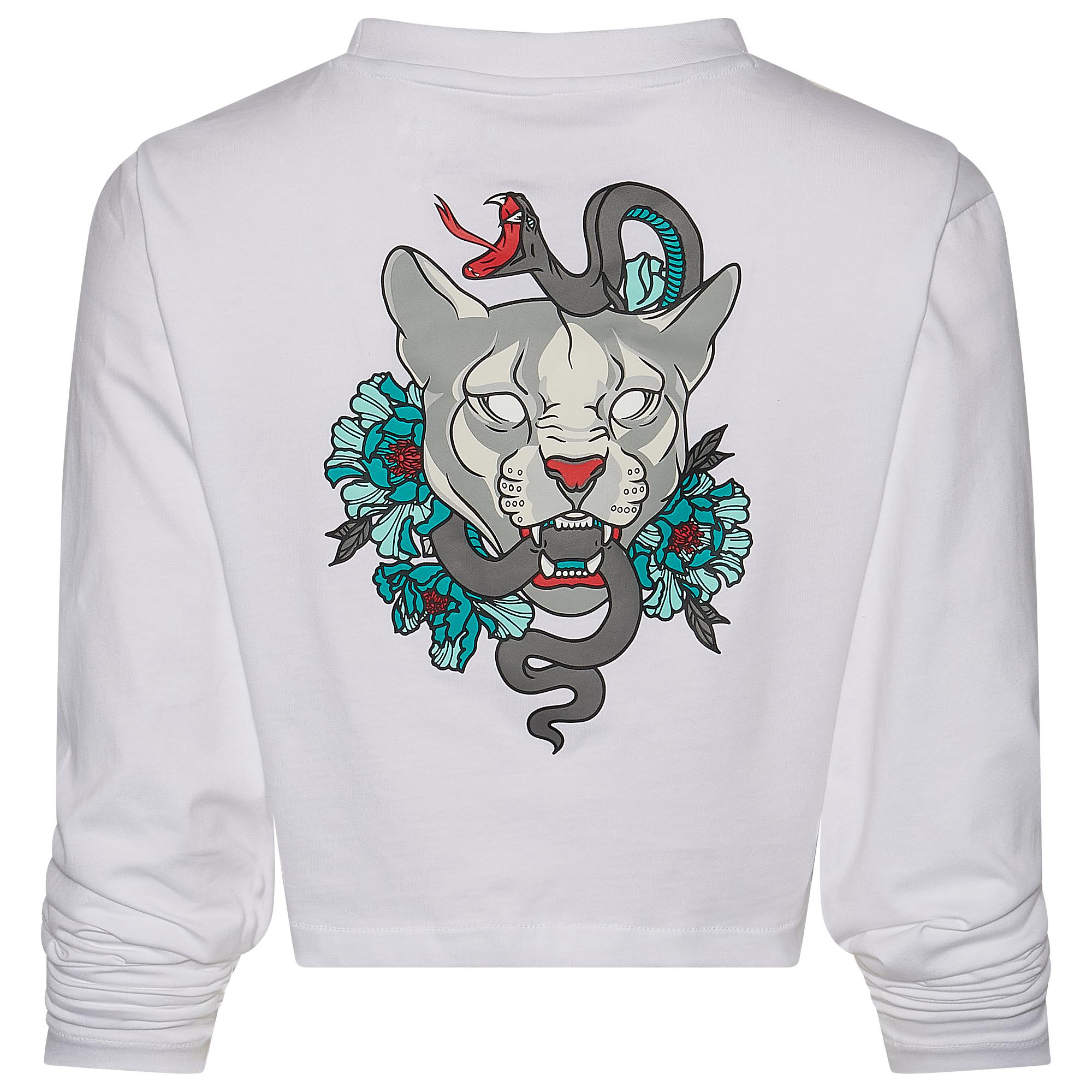Puma Cotton Tribes Long Sleeve T Shirt In White Black White Lyst Puma Cotton Tribes Long Sleeve T Shirt In White Black White Lyst
