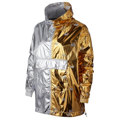 silver and gold nike jacket
