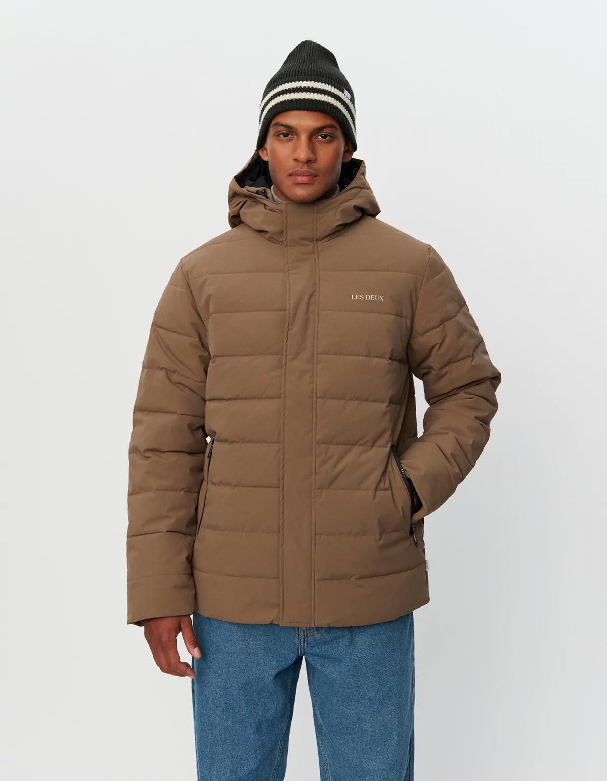 Les Deux Marcus Puffer Jacket in Brown for Men | Lyst