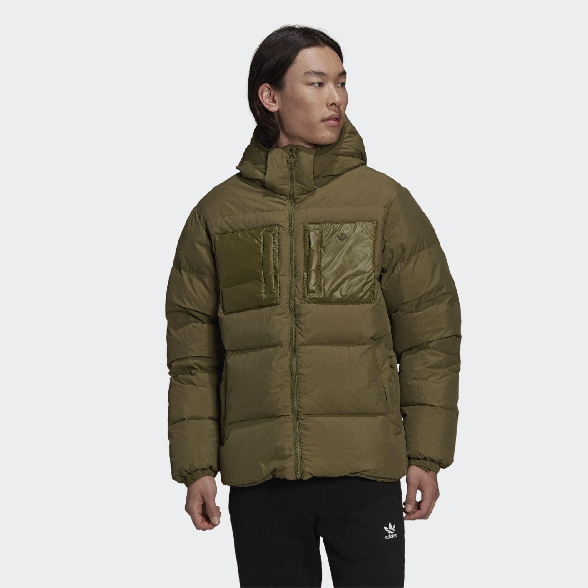 adidas Originals Down Regen Hooded Puffer Jacket in Green for Men Lyst