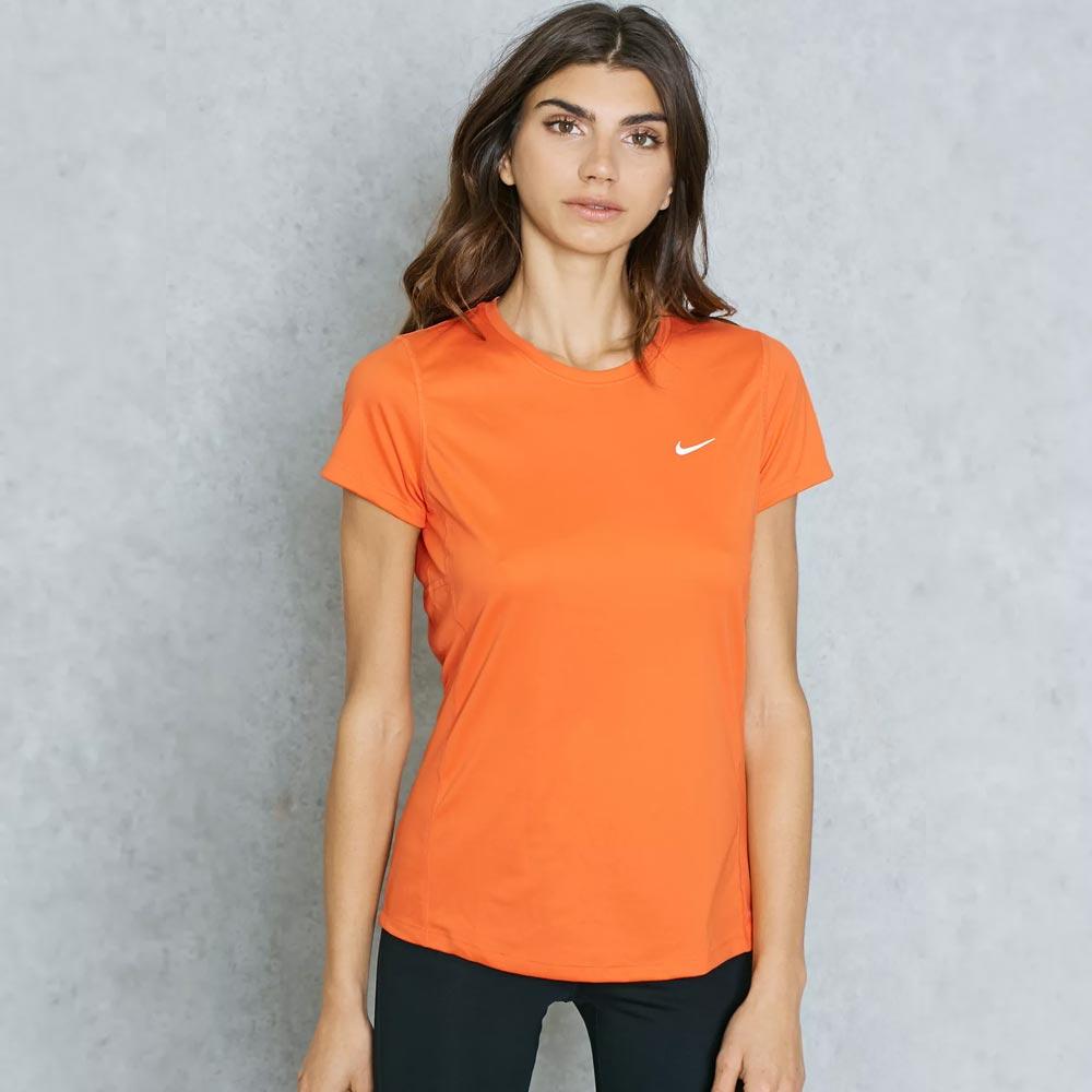 Nike Miler Ss Running T-shirt in Orange | Lyst