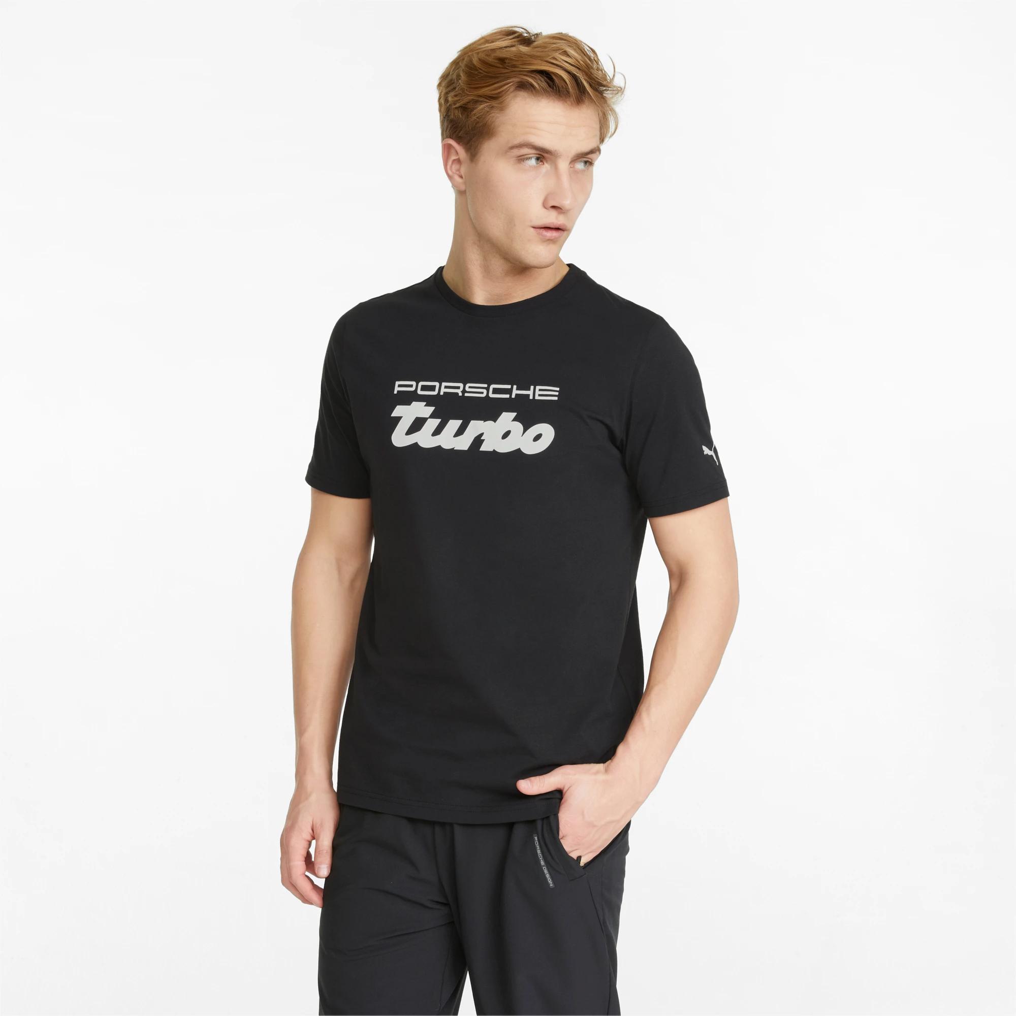 PUMA Porsche Legacy Logo Ss Lifestyle T-shirt in Black for Men | Lyst