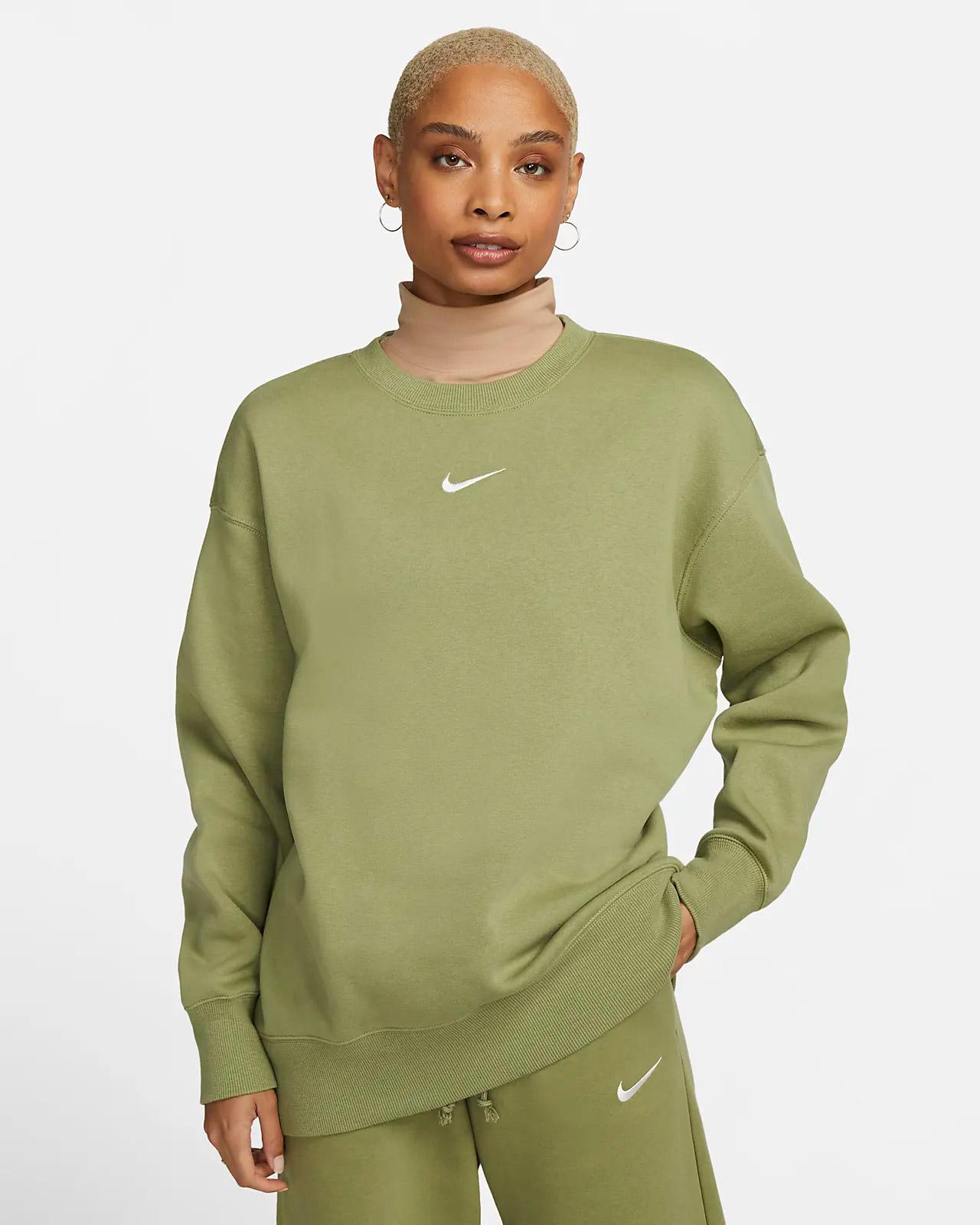 Nike Sportswear Phoenix Fleece Oversized Crewneck in Green | Lyst