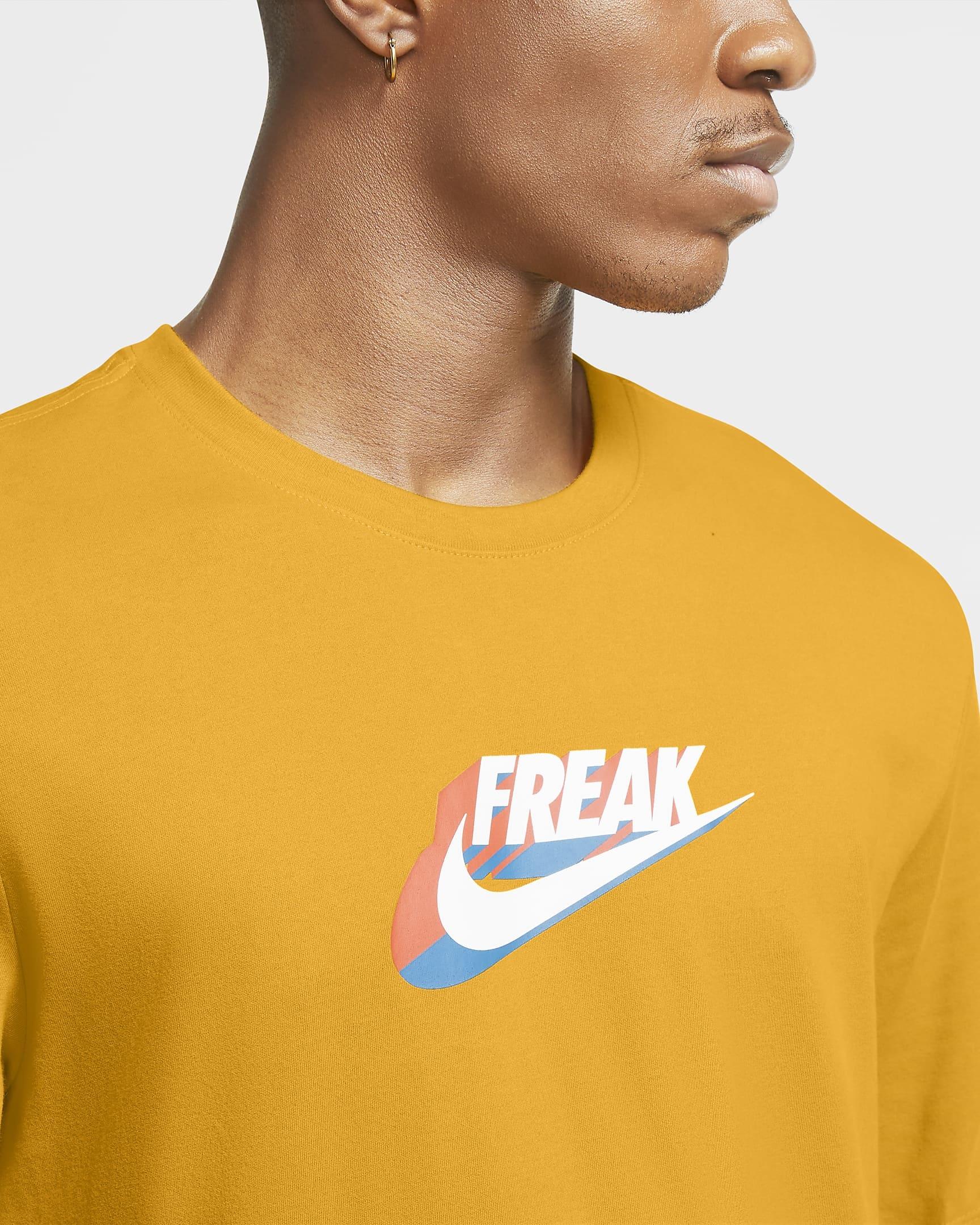 Nike Dri-fit Giannis Antetokounmpo Swoosh Freak Ss Basketball T-shirt Yellow for Men | Lyst
