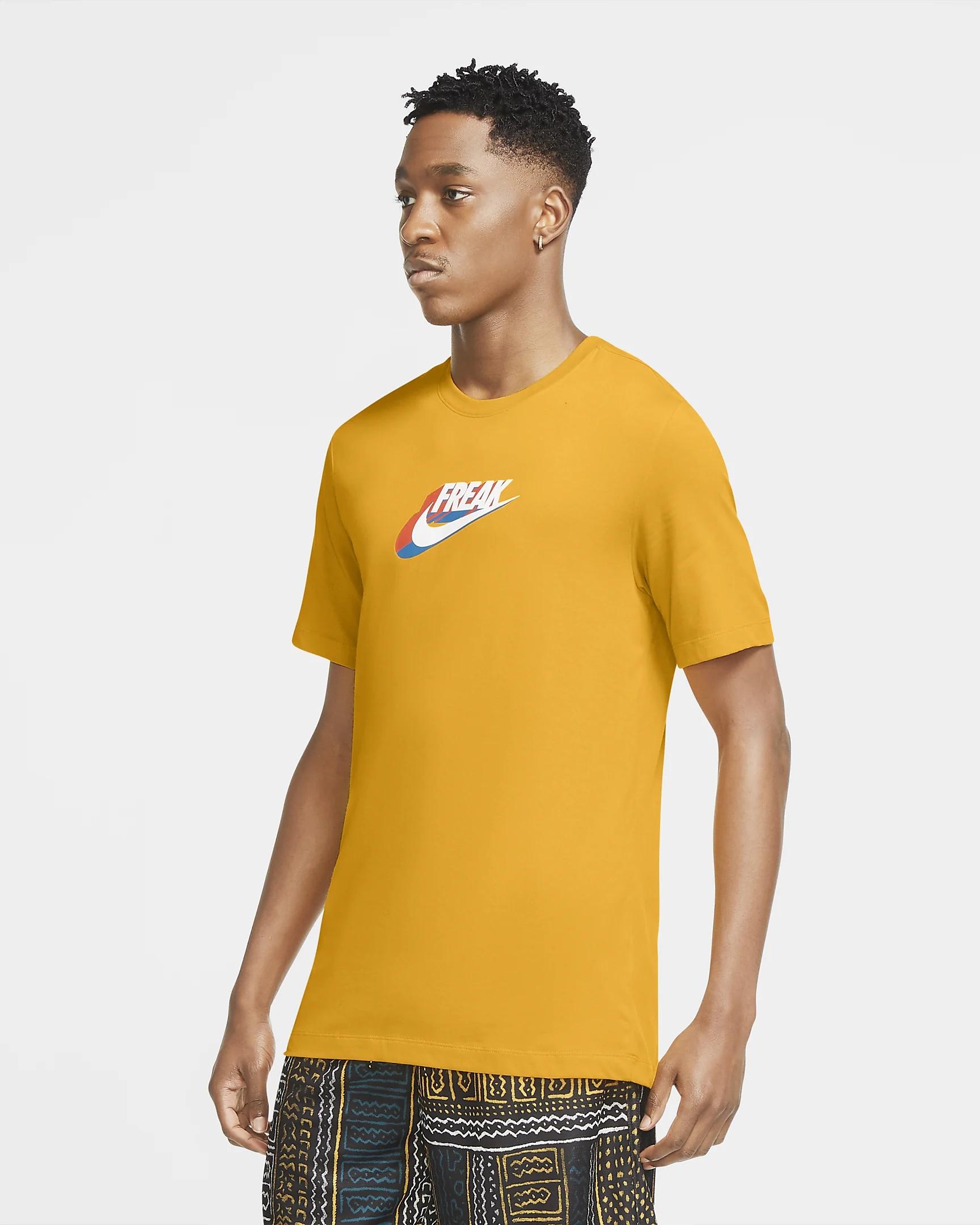meat cafeteria work Nike Dri-fit Giannis Antetokounmpo Swoosh Freak Ss Basketball T-shirt in  Yellow for Men | Lyst