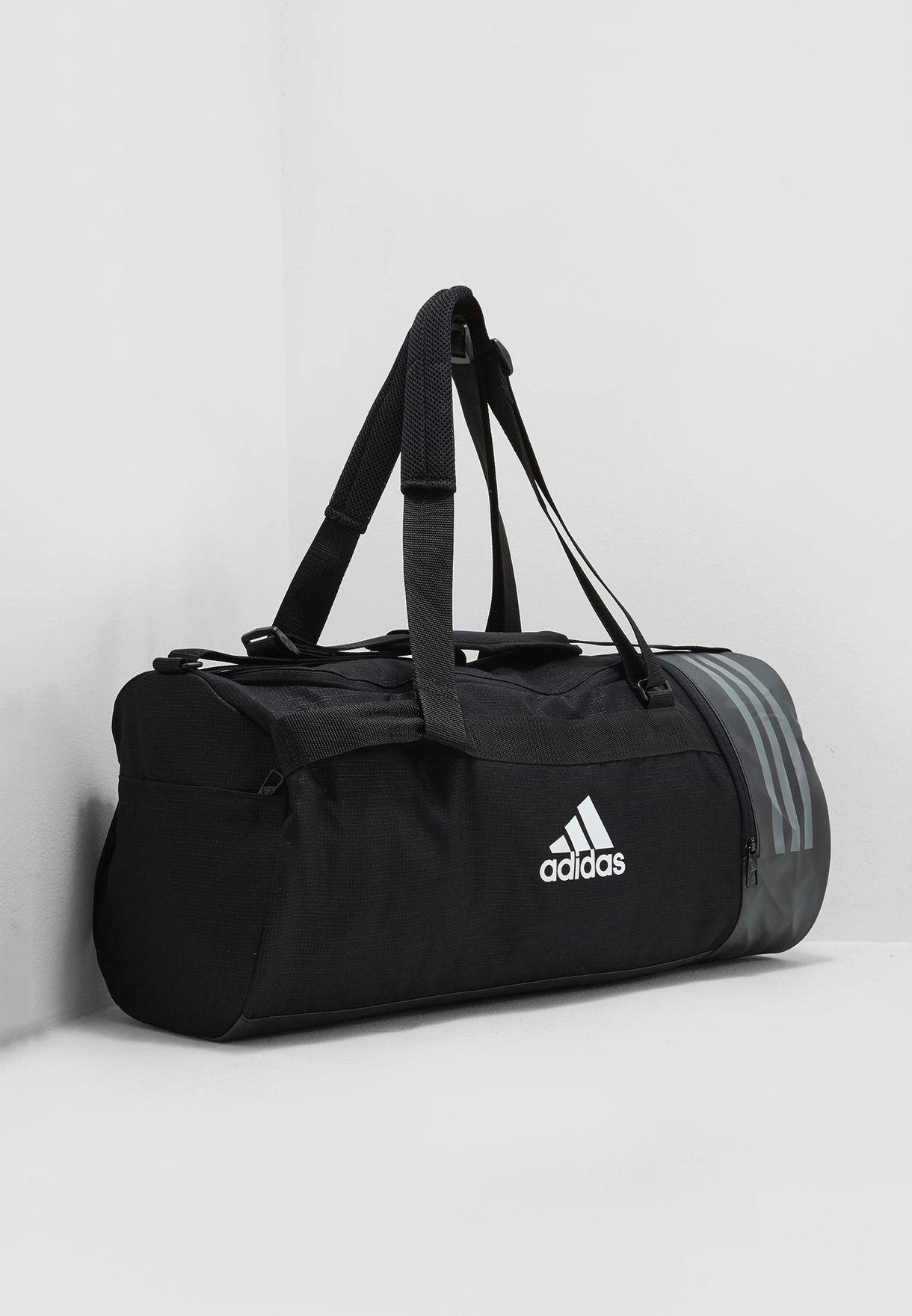 adidas Originals Adidas Convertible 3 Stripes Medium Duffel Bag in Black |  Lyst