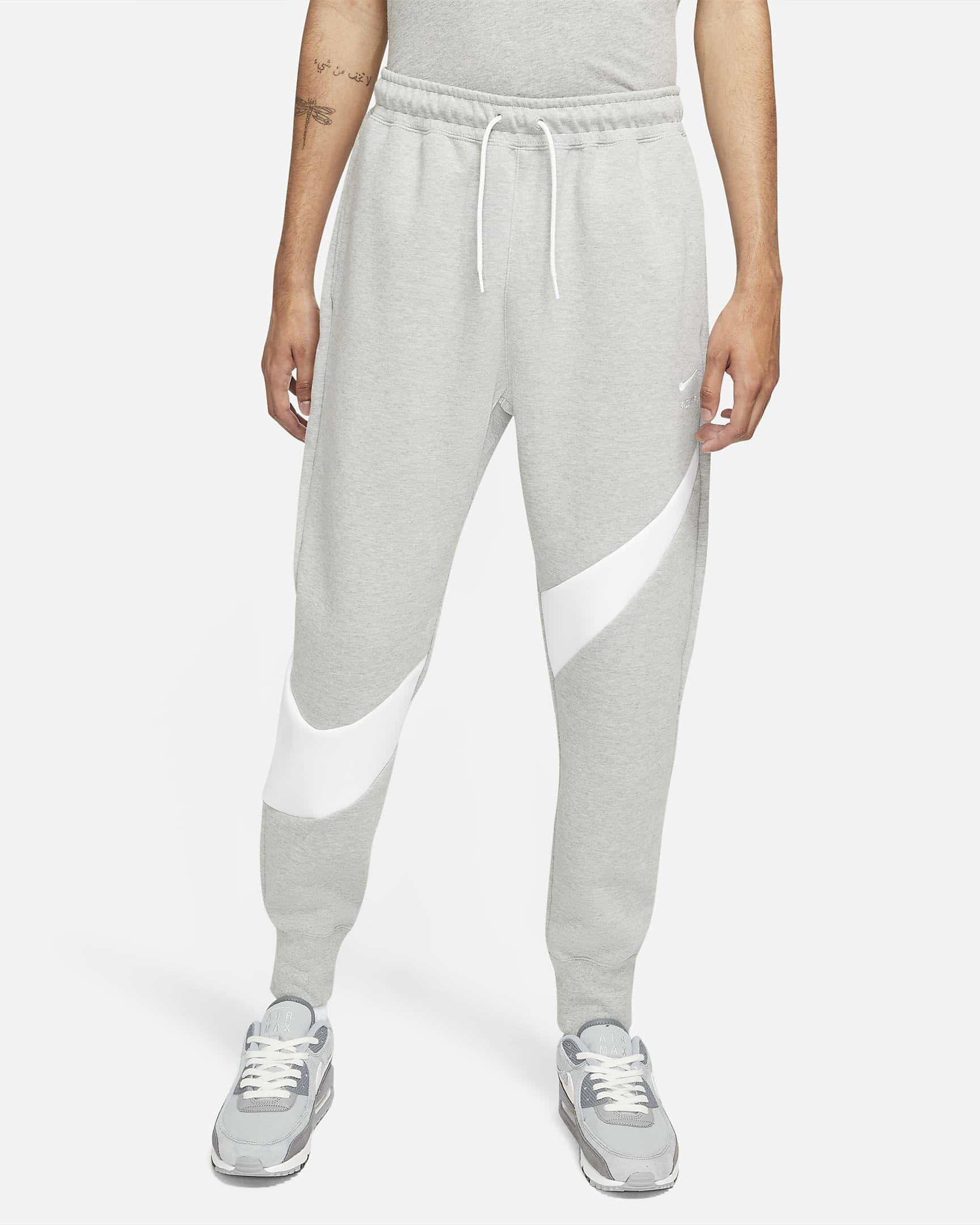 Nike Sportswear Swoosh Tech Fleece Pants in Dark Grey Heather,White,White  (Gray) for Men - Save 3% | Lyst