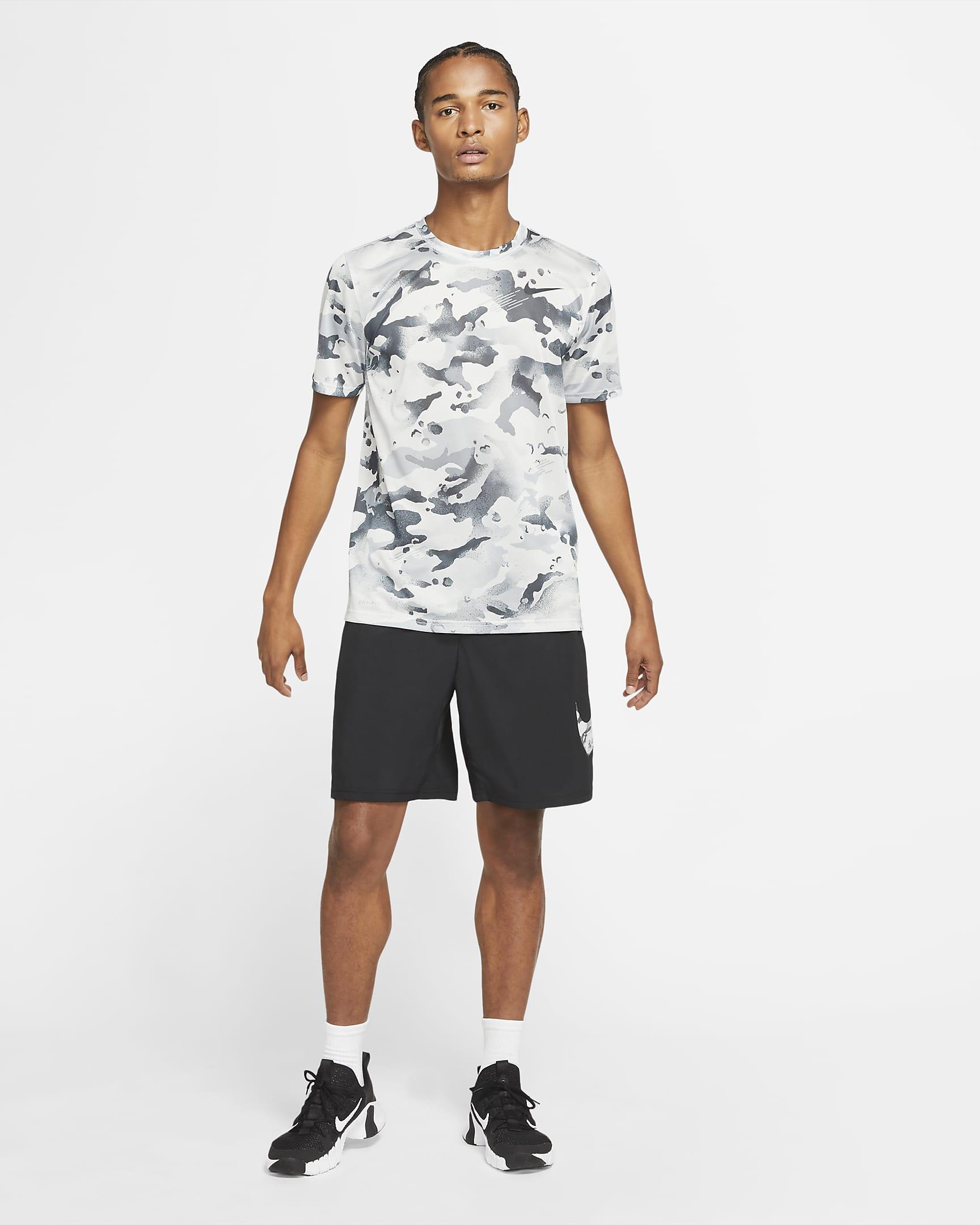 Nike Dri-fit Camo Ss Training T-shirt in White for Men | Lyst