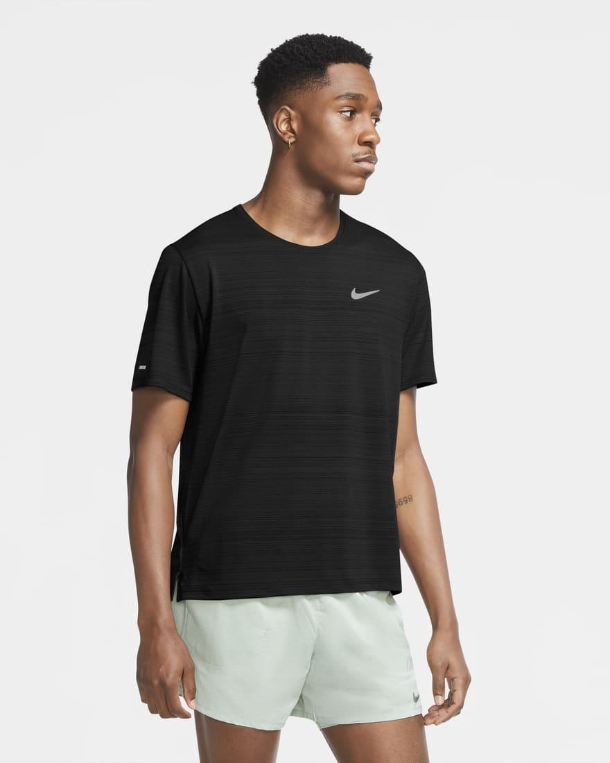 Nike Dri-fit Miler Running T-shirt in Black for Men | Lyst