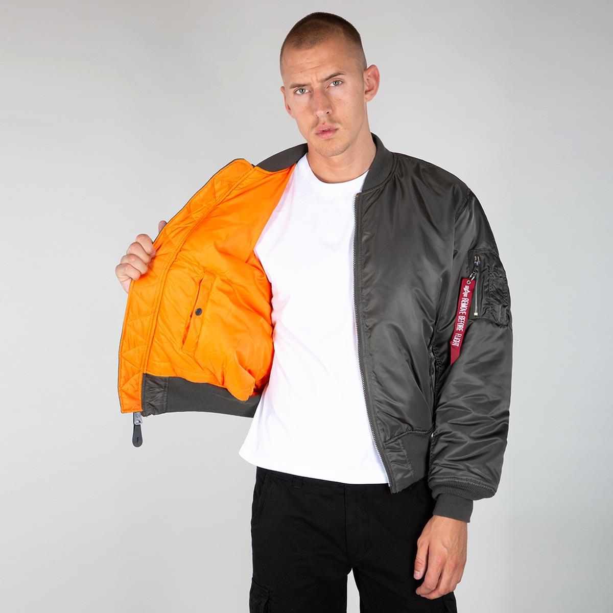 Alpha Industries Ma-1 Reversible Jacket in Gray for Men | Lyst