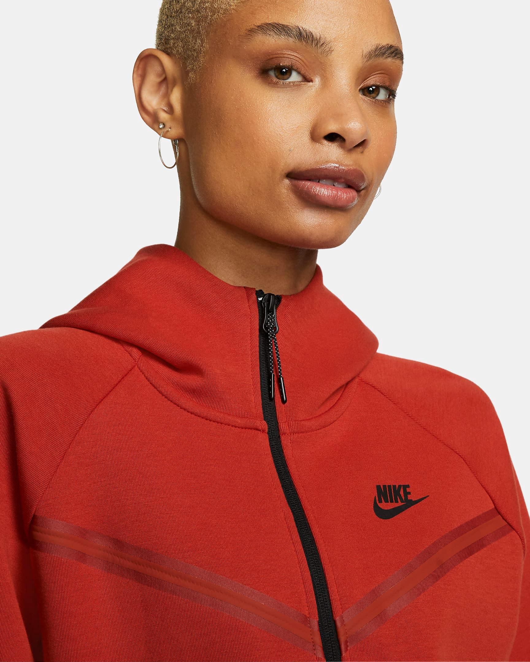 Nike Sportswear Tech Fleece Windrunner Full-zip Hoodie in Red | Lyst