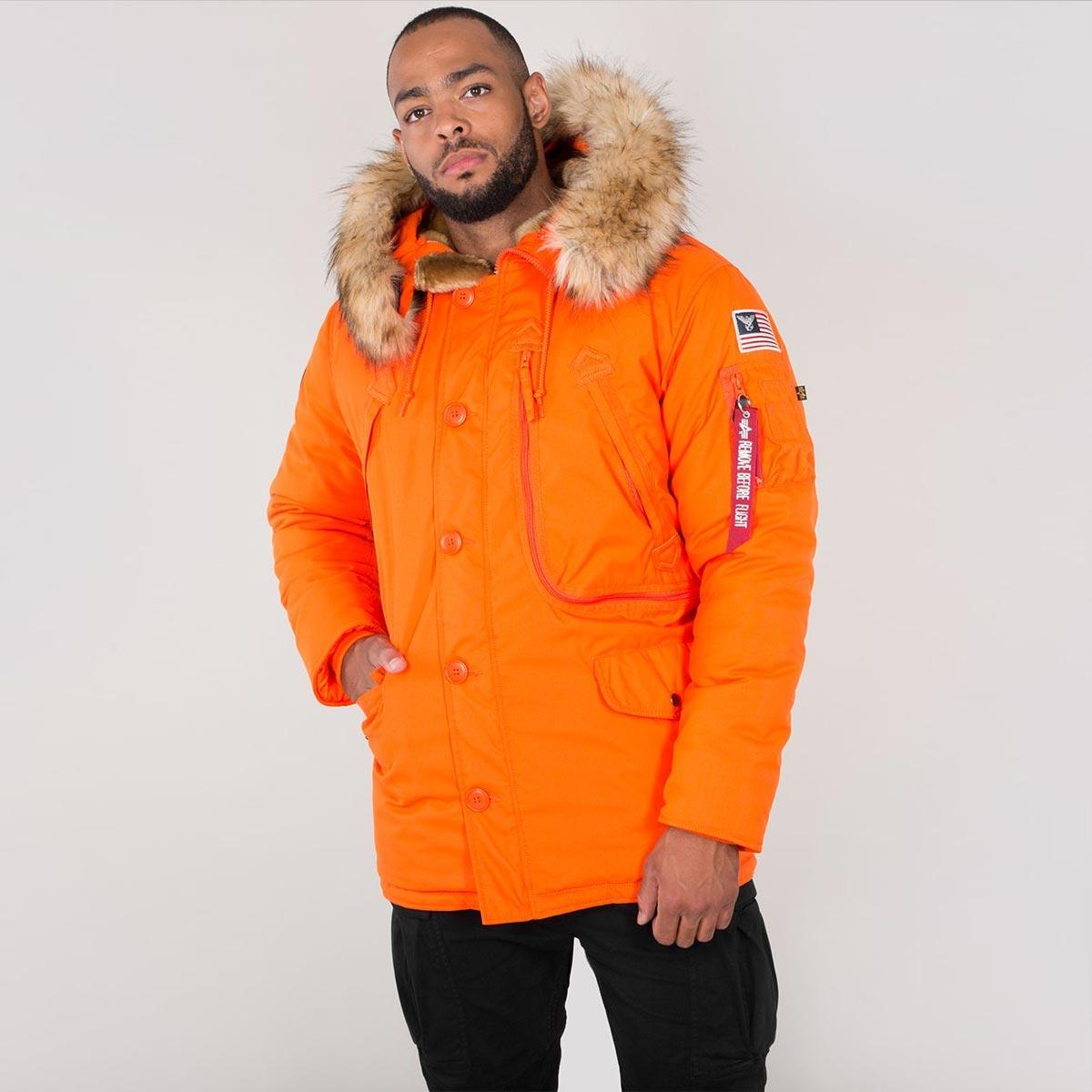 Alpha Industries Polar Jacket in Orange for Men | Lyst