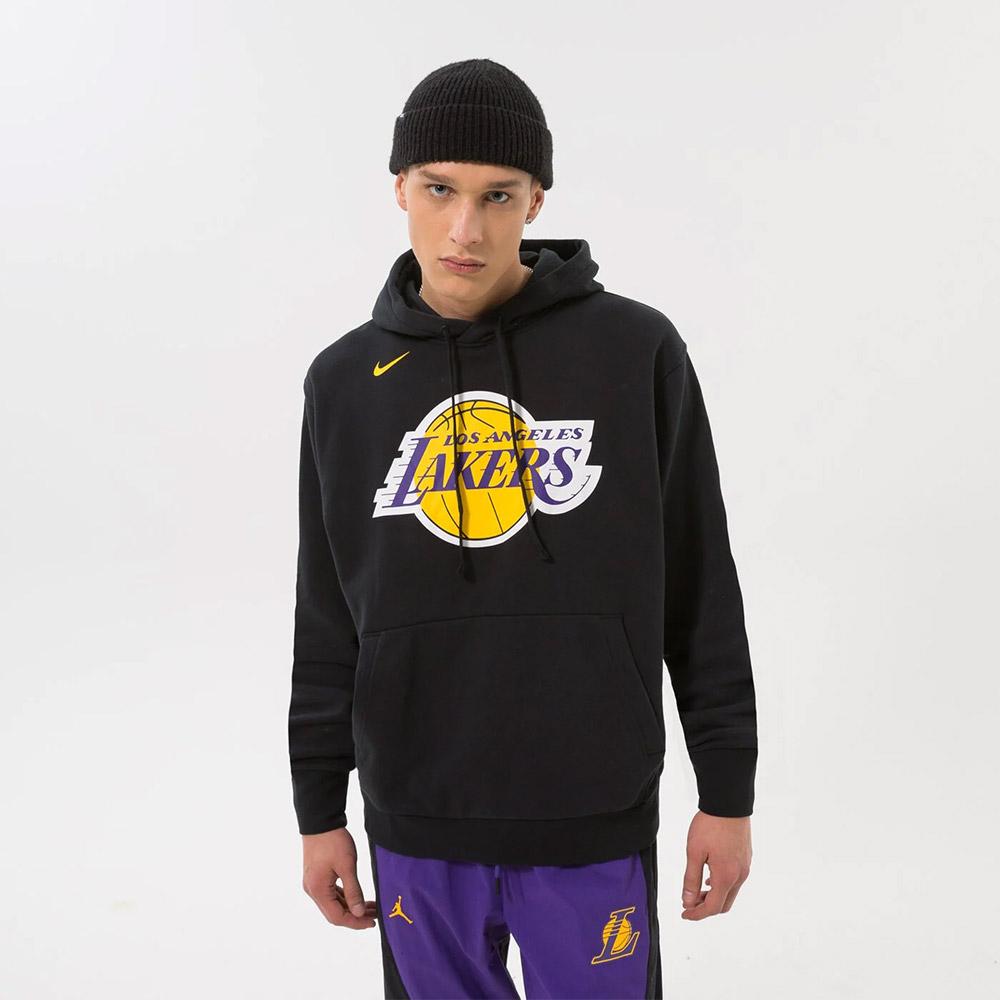 Nike Nba Los Angeles Lakers Fleece Pullover Hoodie in Black for Men | Lyst