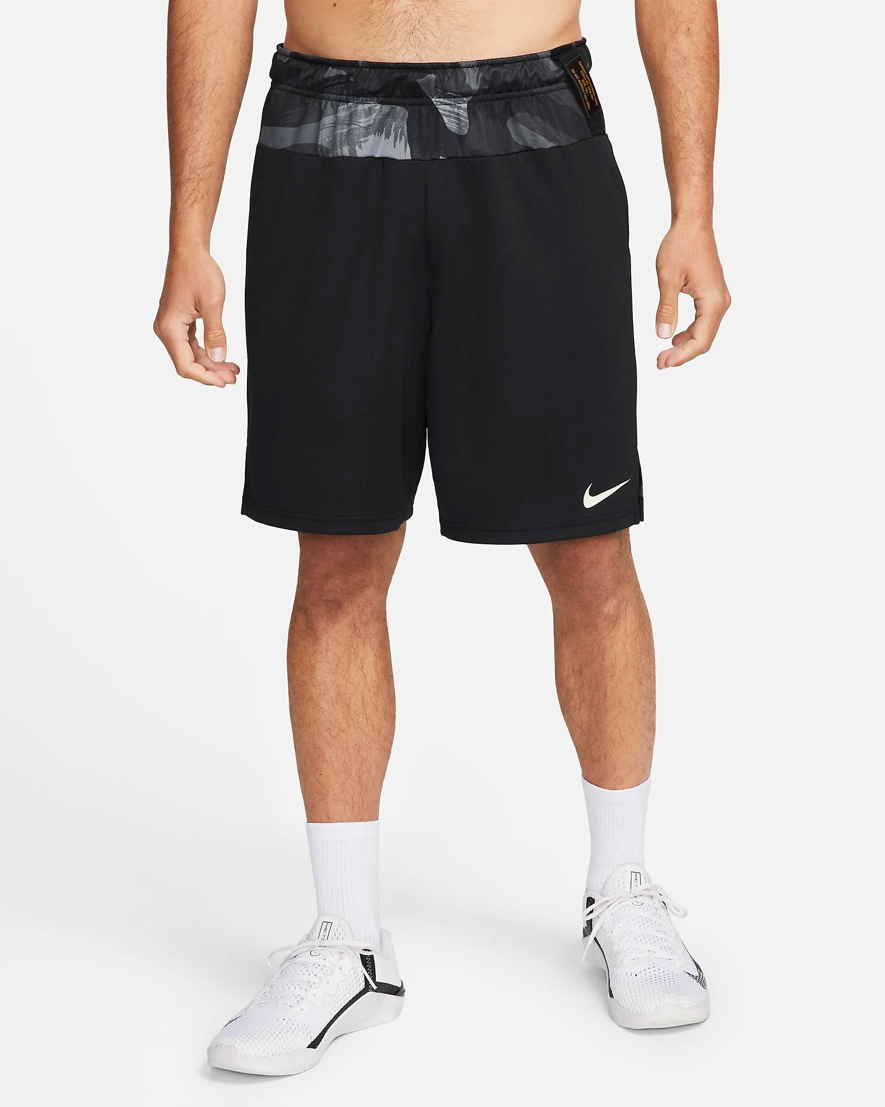 Nike Dri-fit Knit Camo Training Shorts in Black for Men | Lyst