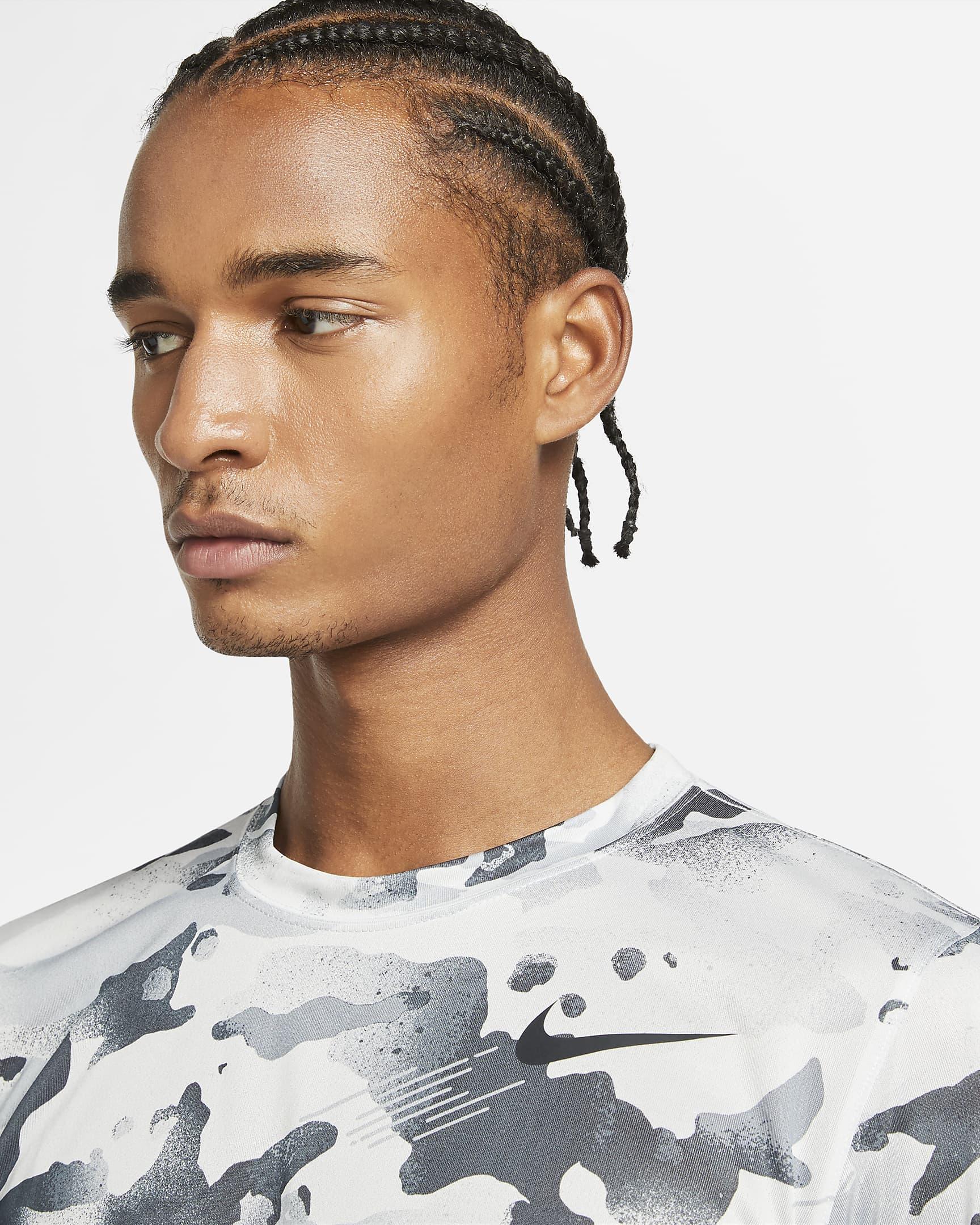 Nike Dri-fit Camo Ss Training T-shirt in White for Men | Lyst