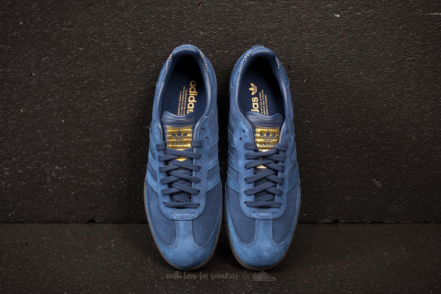 adidas Originals Suede Adidas Samba Fb Dark Blue/ Dark Blue/ Gold Metallic  for Men | Lyst